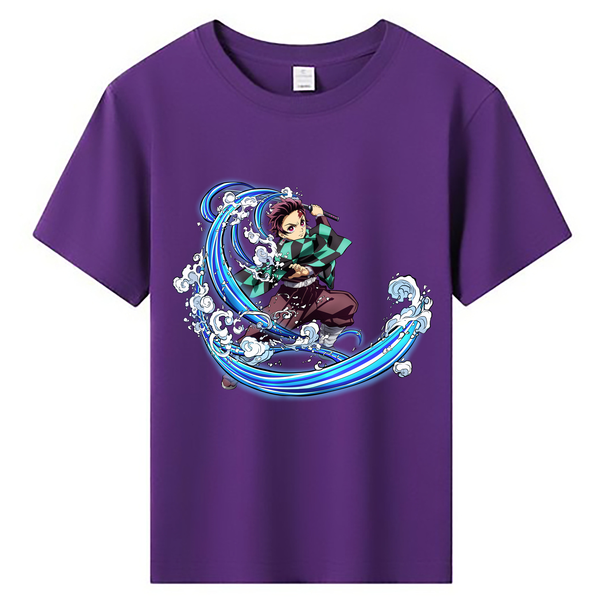 （画像用） 鬼滅の刃 竈門 炭治郎／かまど たんじろう Kamado Tanjirou 綿100％キッズTシャツ（フロントプリント）