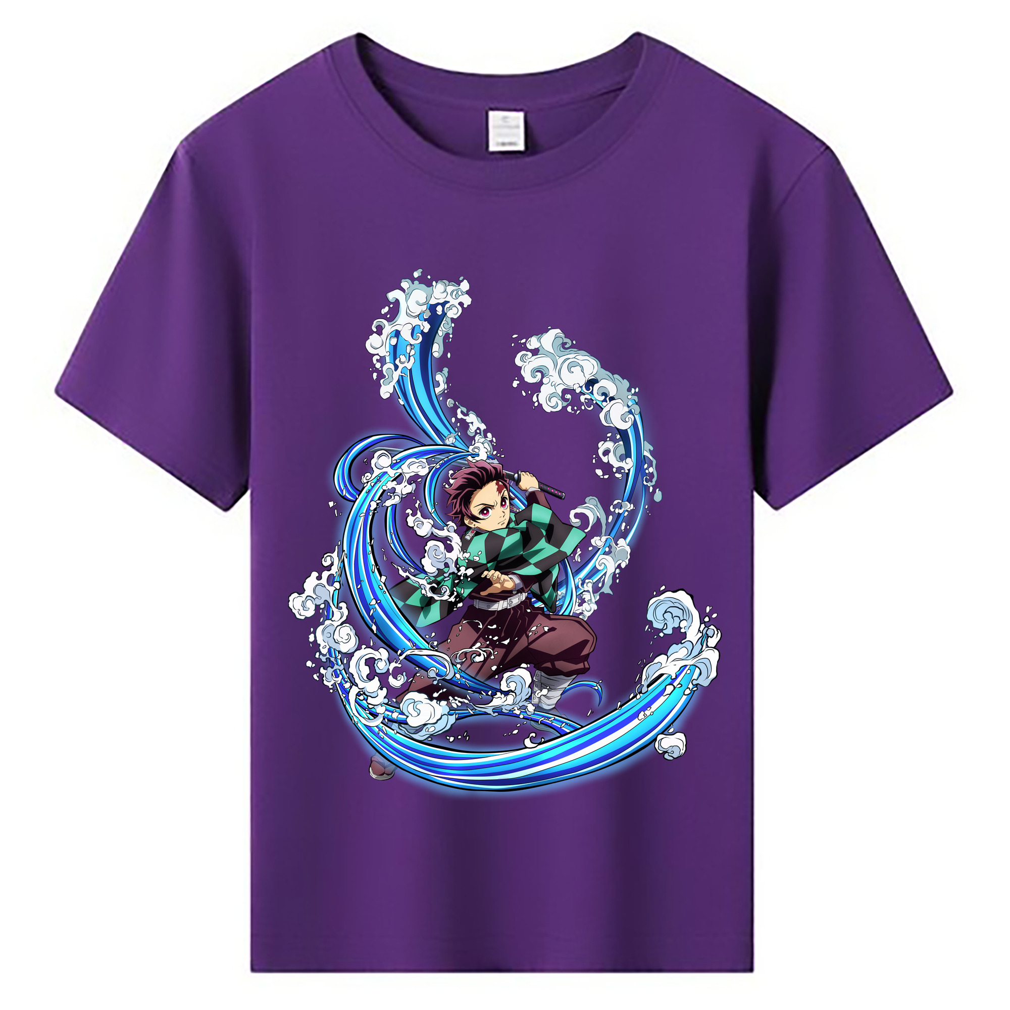 （画像用） 鬼滅の刃 竈門 炭治郎／かまど たんじろう Kamado Tanjirou 綿100％キッズTシャツ（フロントプリント）