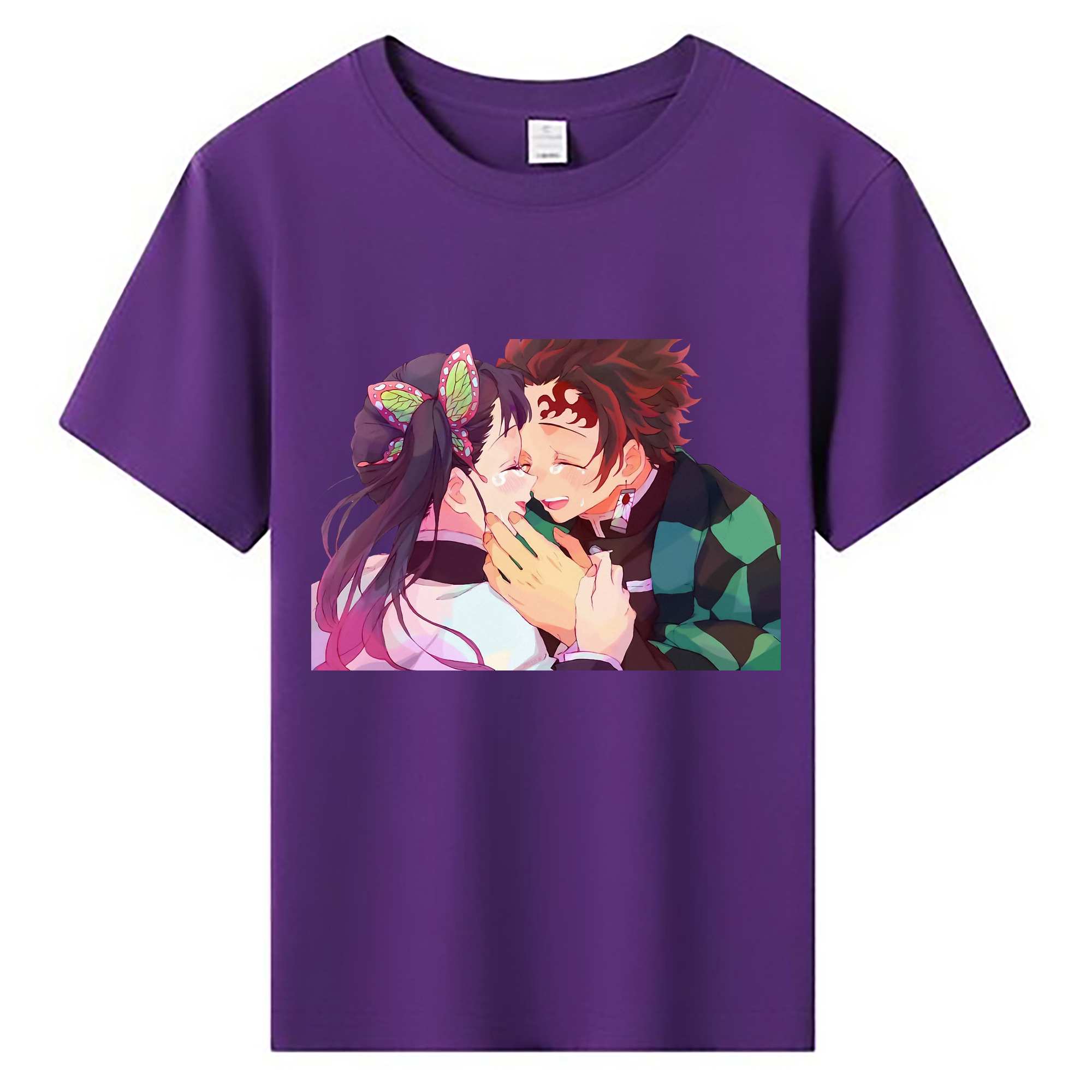 （画像用） 鬼滅の刃 竈門 炭治郎／かまど たんじろう Kamado Tanjirou 綿100％キッズTシャツ（フロントプリント）