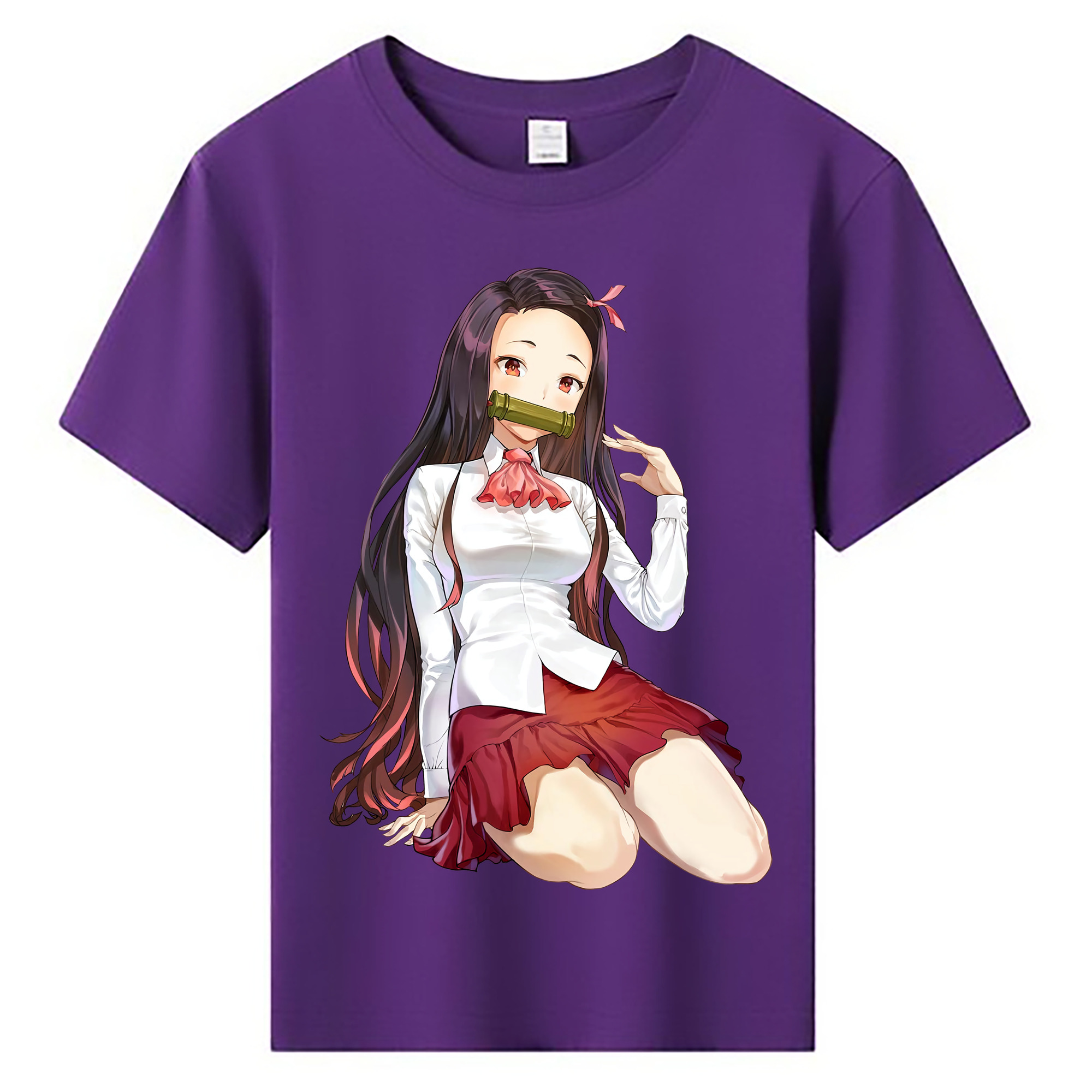 （画像用） 鬼滅の刃（きめつのやいば）竈門 禰󠄀豆子／かまど ねずこ Kamado Nezuko 綿100％キッズTシャツ（フロントプリント）