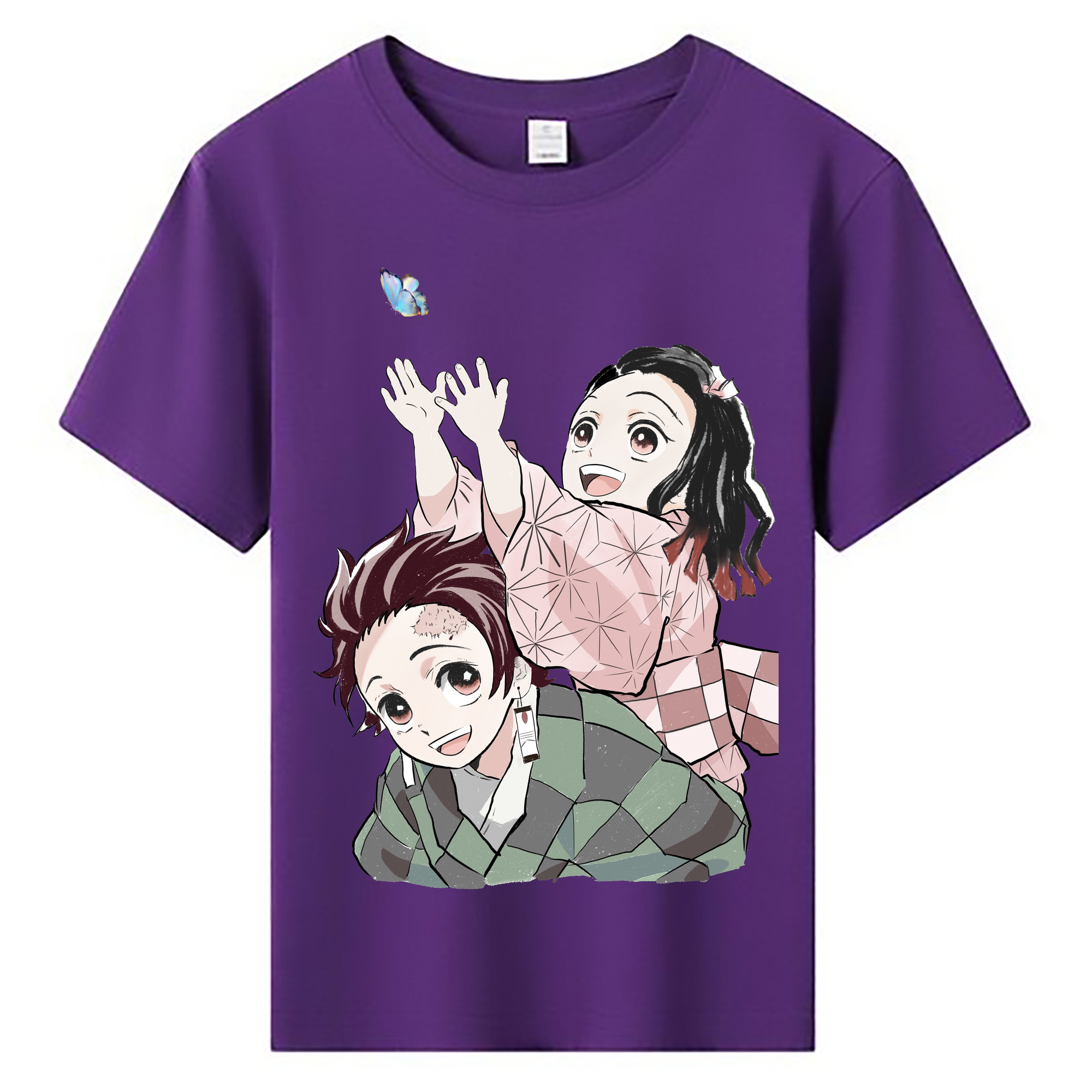 （画像用） 鬼滅の刃（きめつのやいば）竈門 禰󠄀豆子／かまど ねずこ Kamado Nezuko 綿100％キッズTシャツ（フロントプリント）