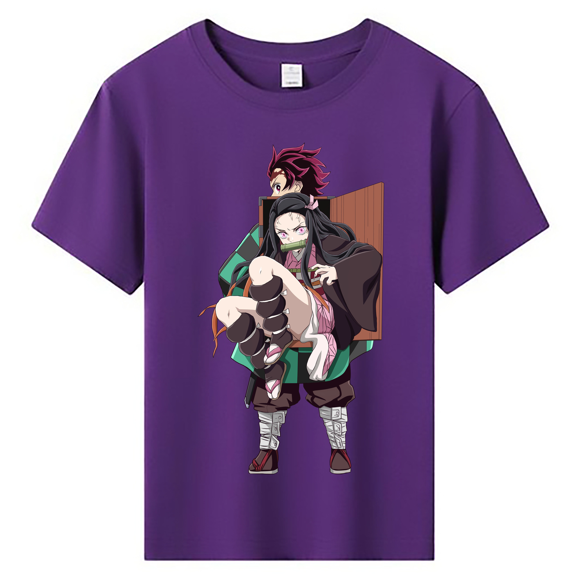 （画像用） 鬼滅の刃（きめつのやいば）竈門 禰󠄀豆子／かまど ねずこ Kamado Nezuko 綿100％キッズTシャツ（フロントプリント）
