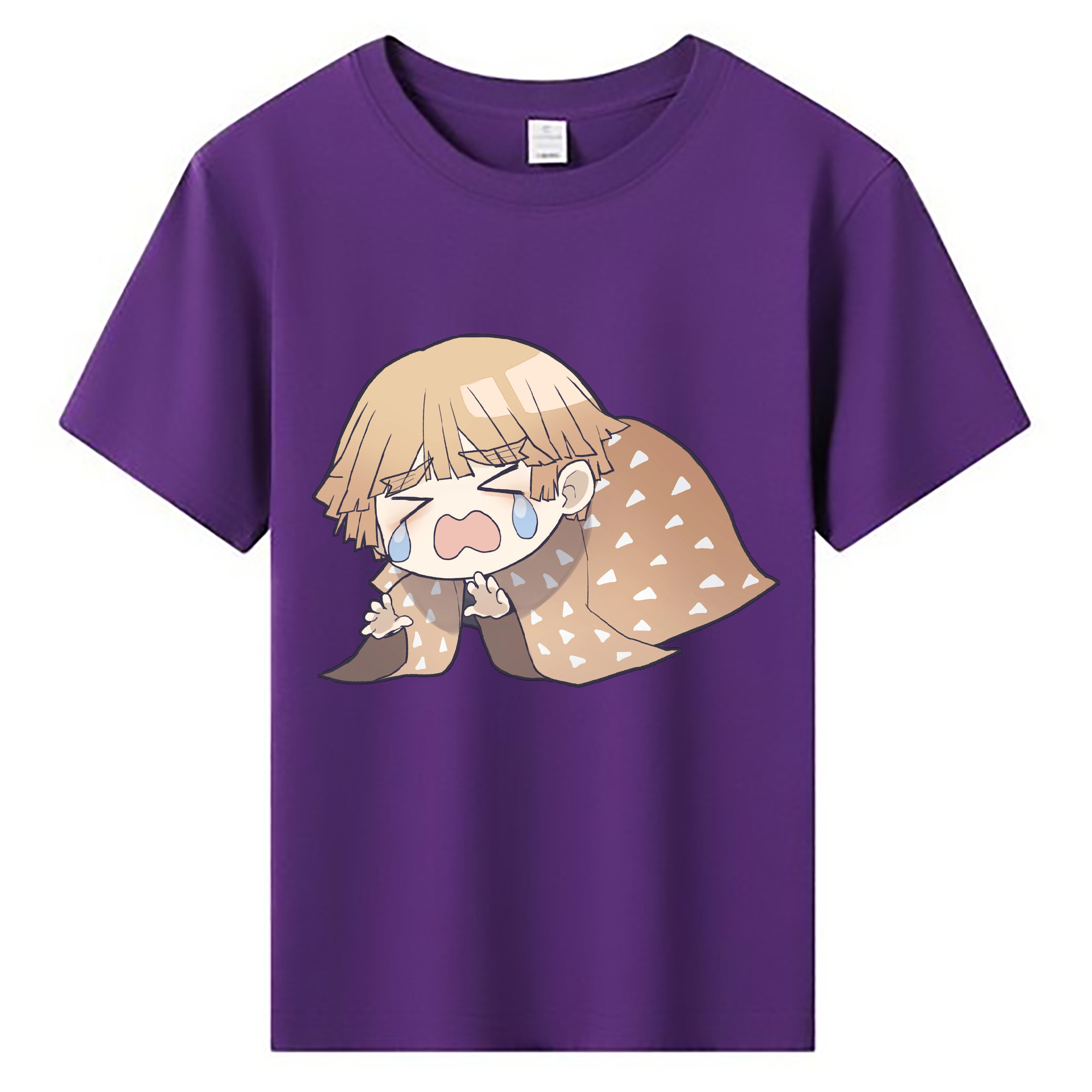 （画像用） 鬼滅の刃（きめつのやいば）我妻 善逸／あがつま ぜんいつ Agatsuma Zenitsu 綿100％キッズTシャツ（フロントプリント）
