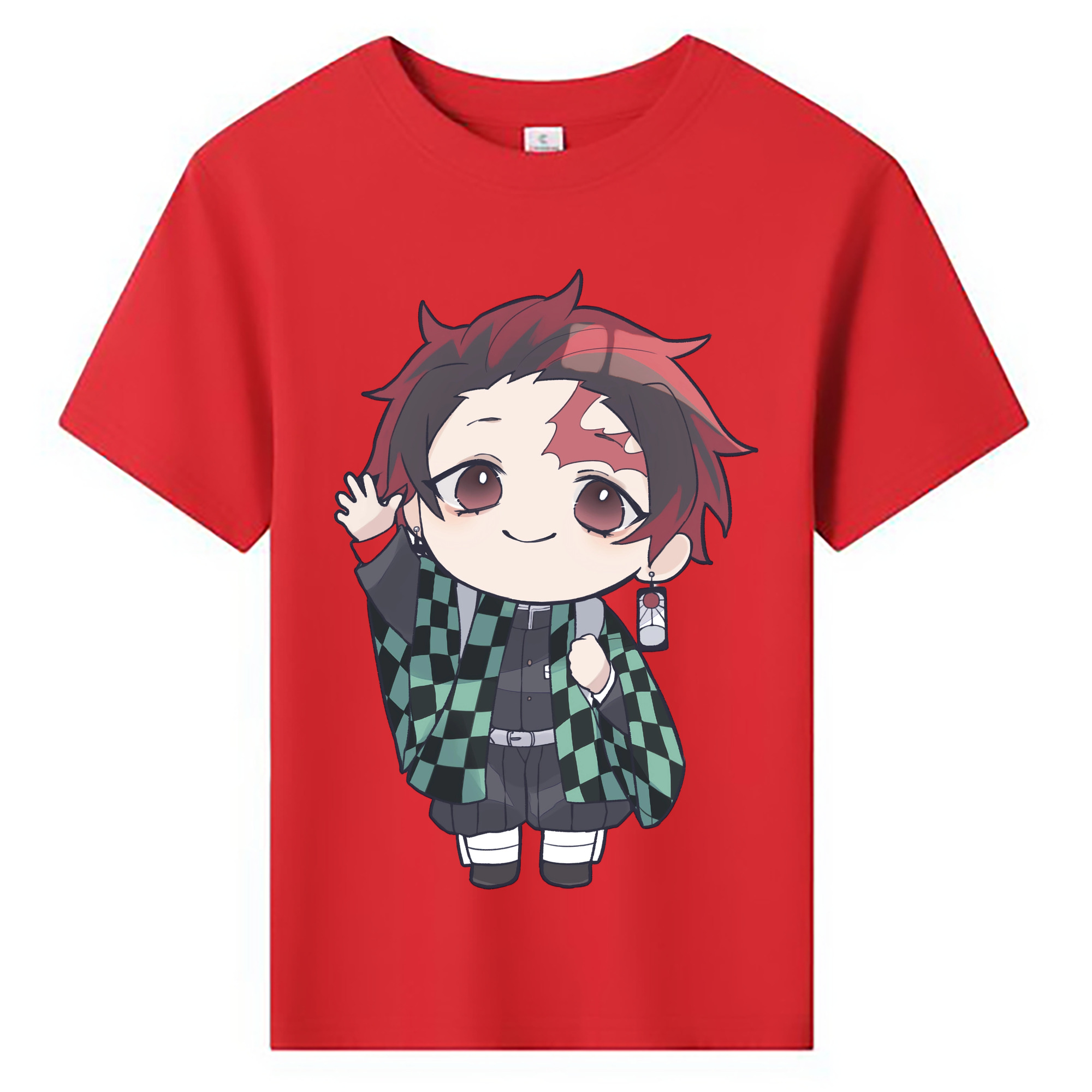 （画像用） 鬼滅の刃 竈門 炭治郎／かまど たんじろう Kamado Tanjirou 綿100％キッズTシャツ（フロントプリント）