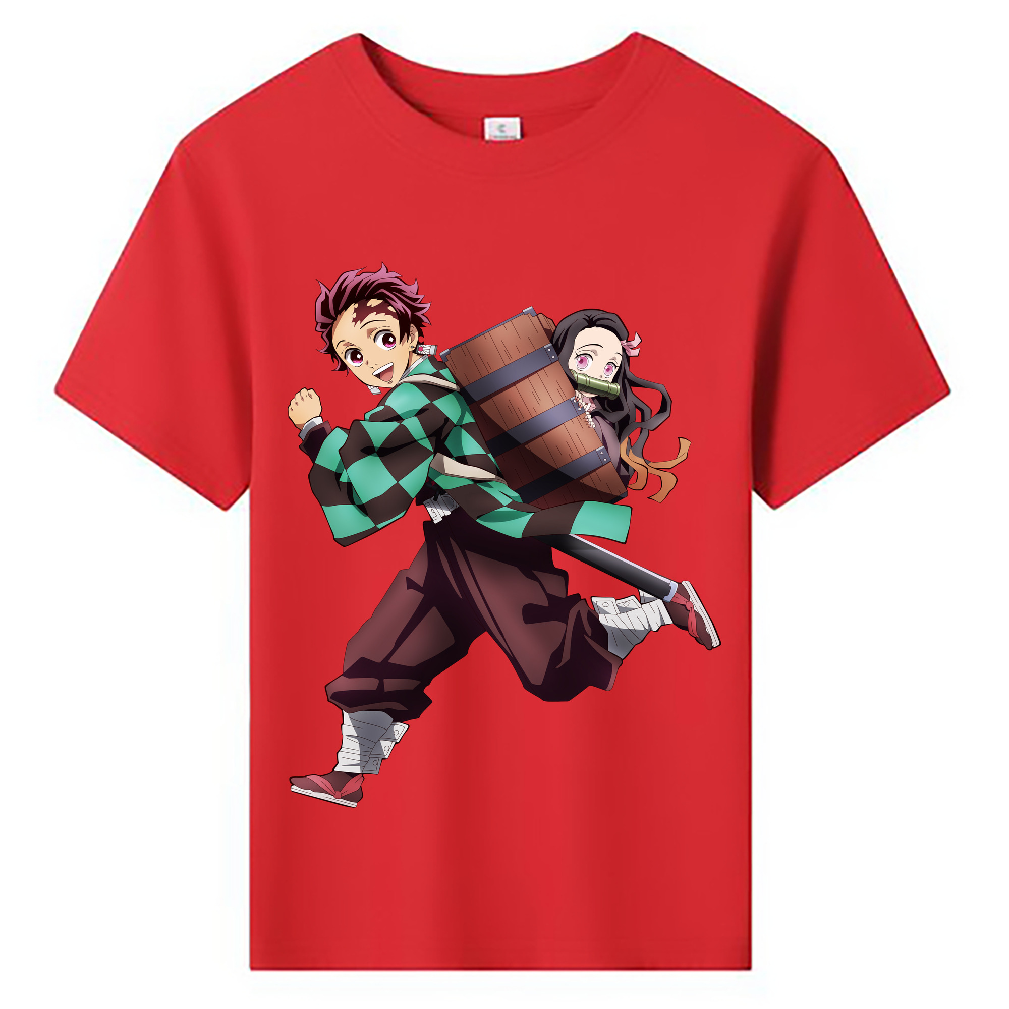 （画像用） 鬼滅の刃 竈門 炭治郎／かまど たんじろう Kamado Tanjirou 綿100％キッズTシャツ（フロントプリント）