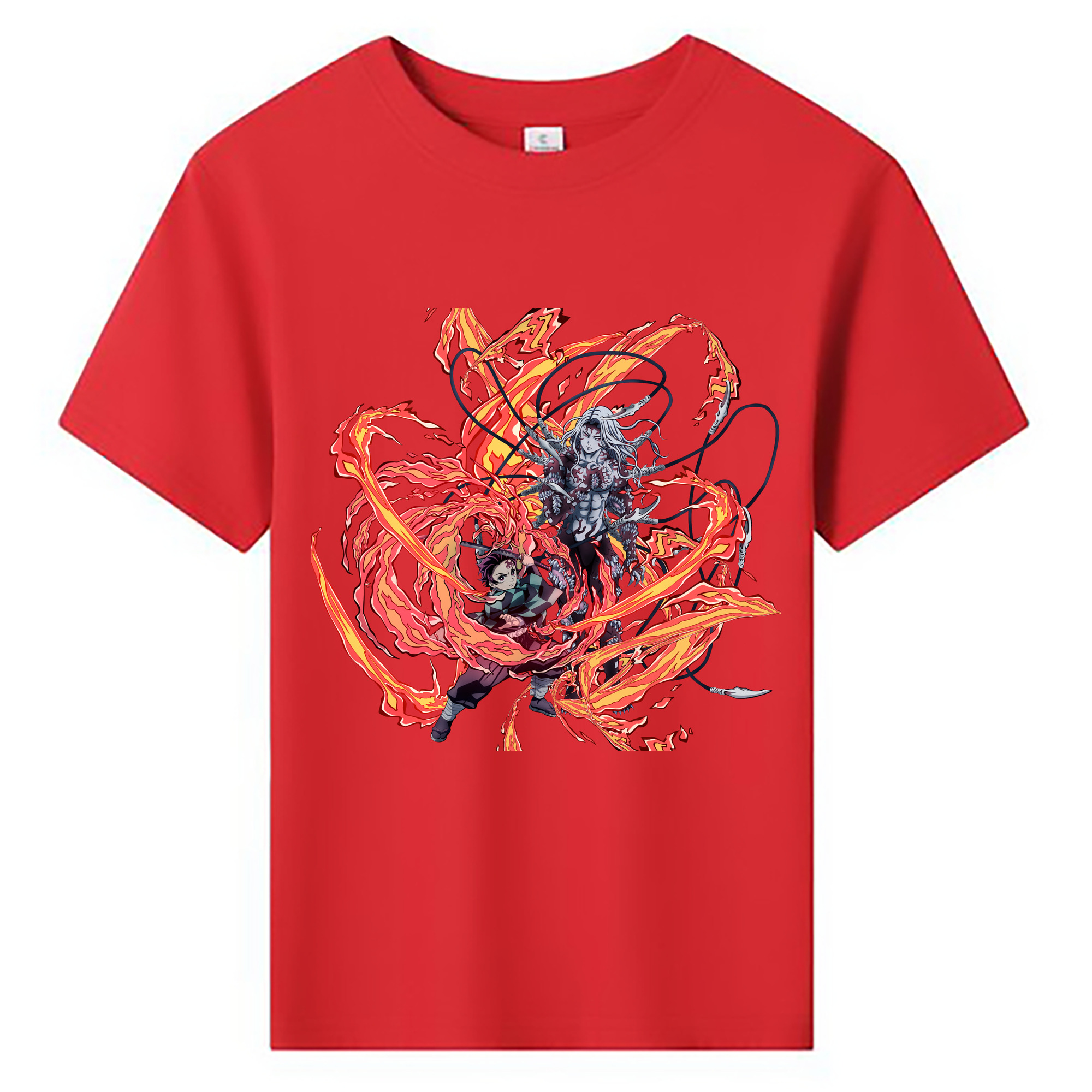 （画像用） 鬼滅の刃 竈門 炭治郎／かまど たんじろう Kamado Tanjirou 綿100％キッズTシャツ（フロントプリント）