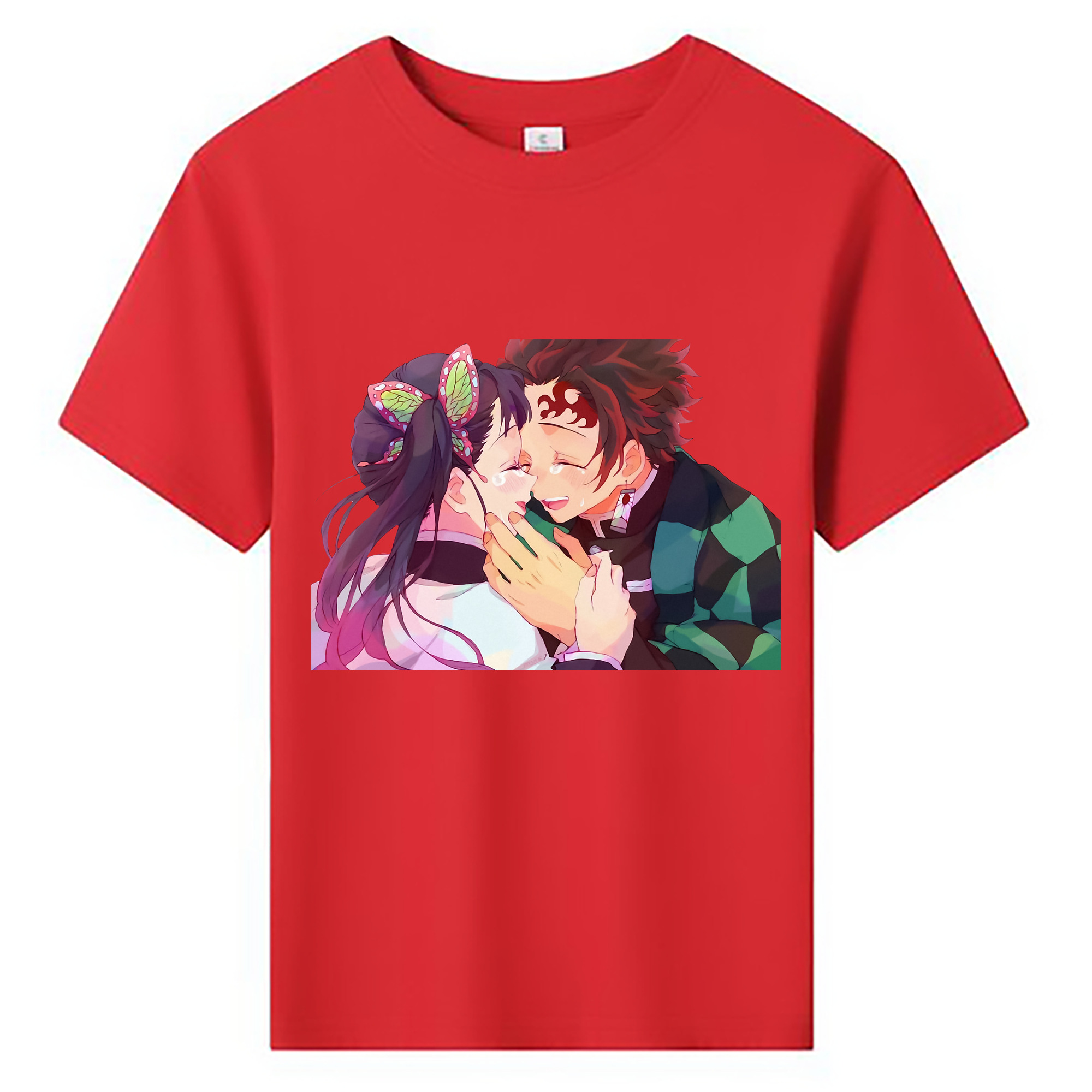 （画像用） 鬼滅の刃 竈門 炭治郎／かまど たんじろう Kamado Tanjirou 綿100％キッズTシャツ（フロントプリント）