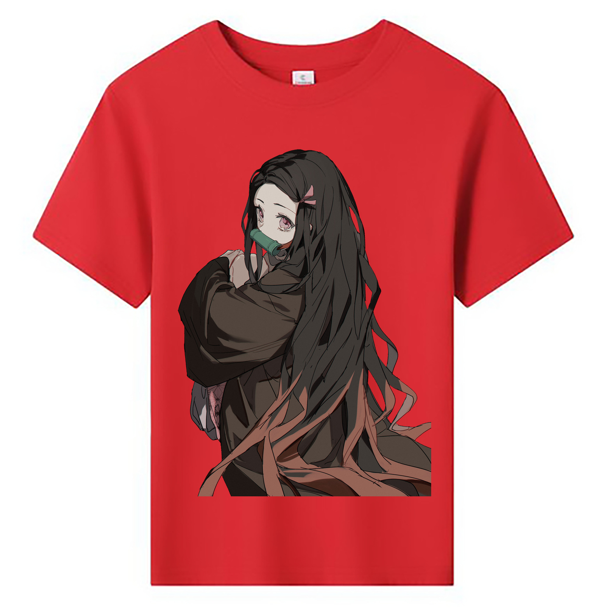 （画像用） 鬼滅の刃（きめつのやいば）竈門 禰󠄀豆子／かまど ねずこ Kamado Nezuko 綿100％キッズTシャツ（フロントプリント）