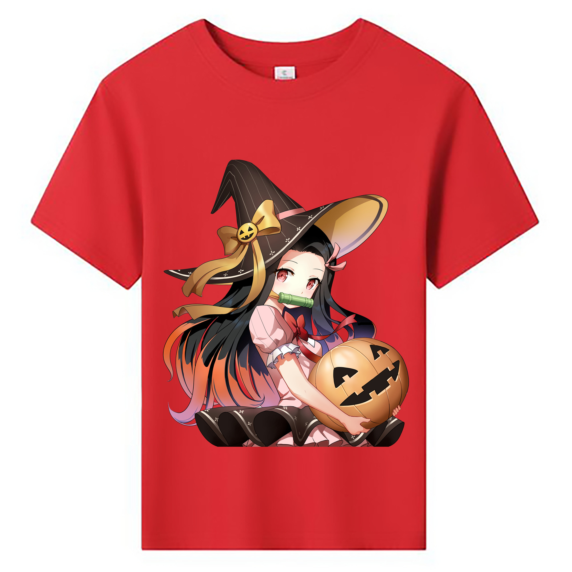 （画像用） 鬼滅の刃（きめつのやいば）竈門 禰󠄀豆子／かまど ねずこ Kamado Nezuko 綿100％キッズTシャツ（フロントプリント）