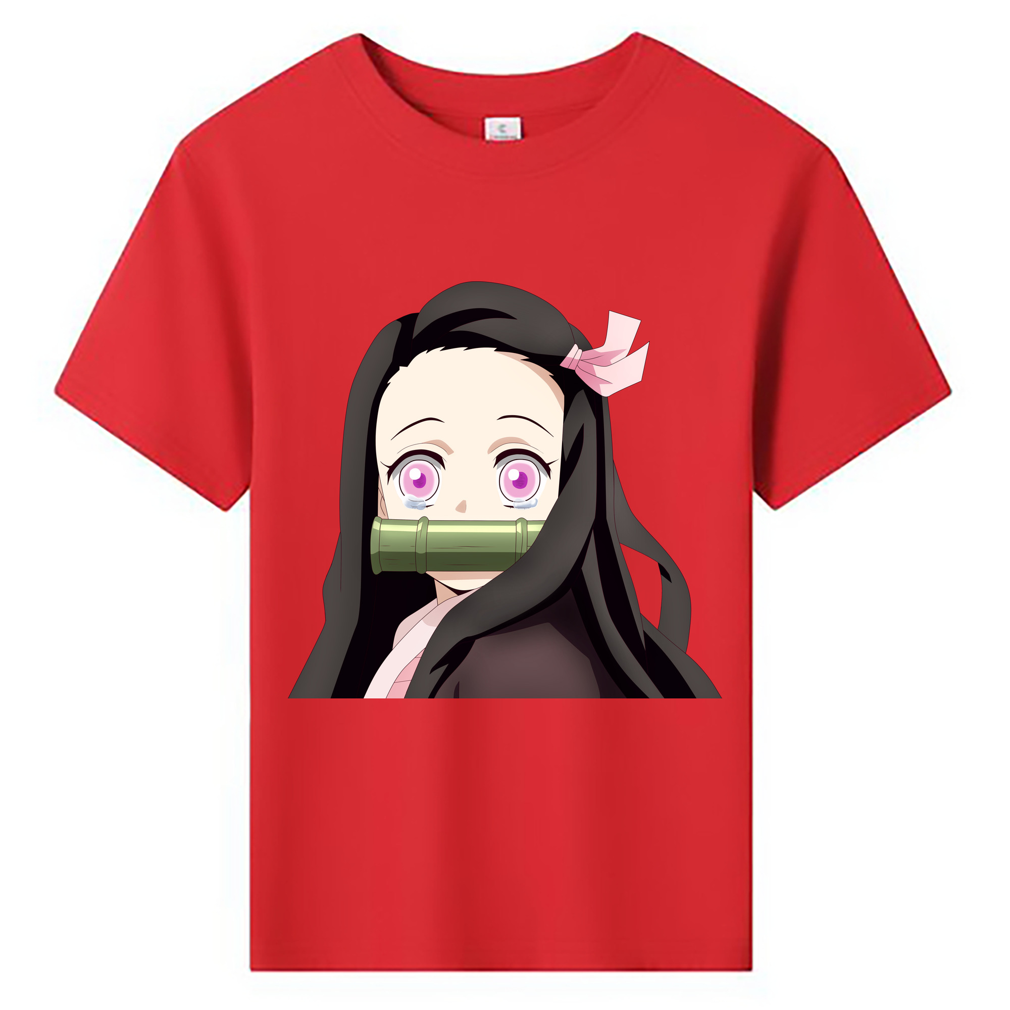 （画像用） 鬼滅の刃（きめつのやいば）竈門 禰󠄀豆子／かまど ねずこ Kamado Nezuko 綿100％キッズTシャツ（フロントプリント）