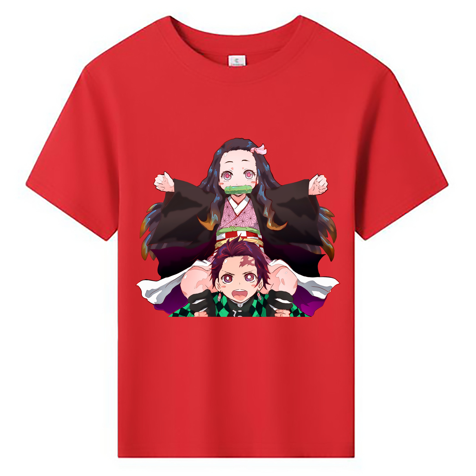 （画像用） 鬼滅の刃（きめつのやいば）竈門 禰󠄀豆子／かまど ねずこ Kamado Nezuko 綿100％キッズTシャツ（フロントプリント）