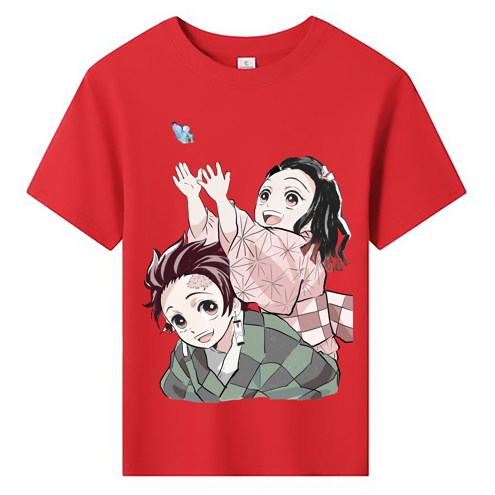 （画像用） 鬼滅の刃（きめつのやいば）竈門 禰󠄀豆子／かまど ねずこ Kamado Nezuko 綿100％キッズTシャツ（フロントプリント）