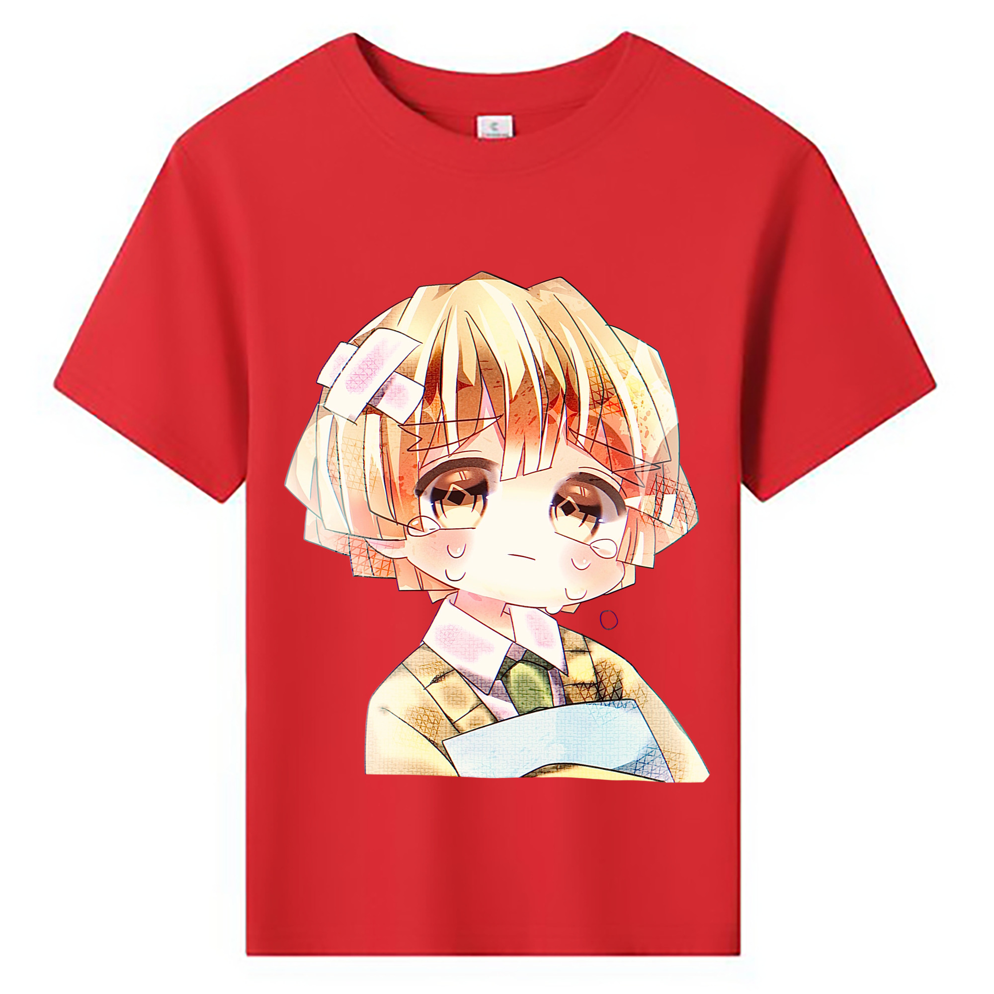 （画像用） 鬼滅の刃（きめつのやいば）我妻 善逸／あがつま ぜんいつ Agatsuma Zenitsu 綿100％キッズTシャツ（フロントプリント）