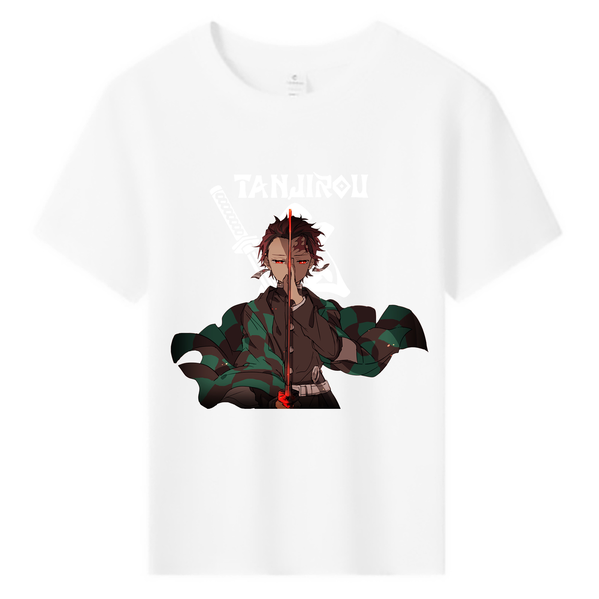 （画像用） 鬼滅の刃 竈門 炭治郎／かまど たんじろう Kamado Tanjirou 綿100％キッズTシャツ（フロントプリント）
