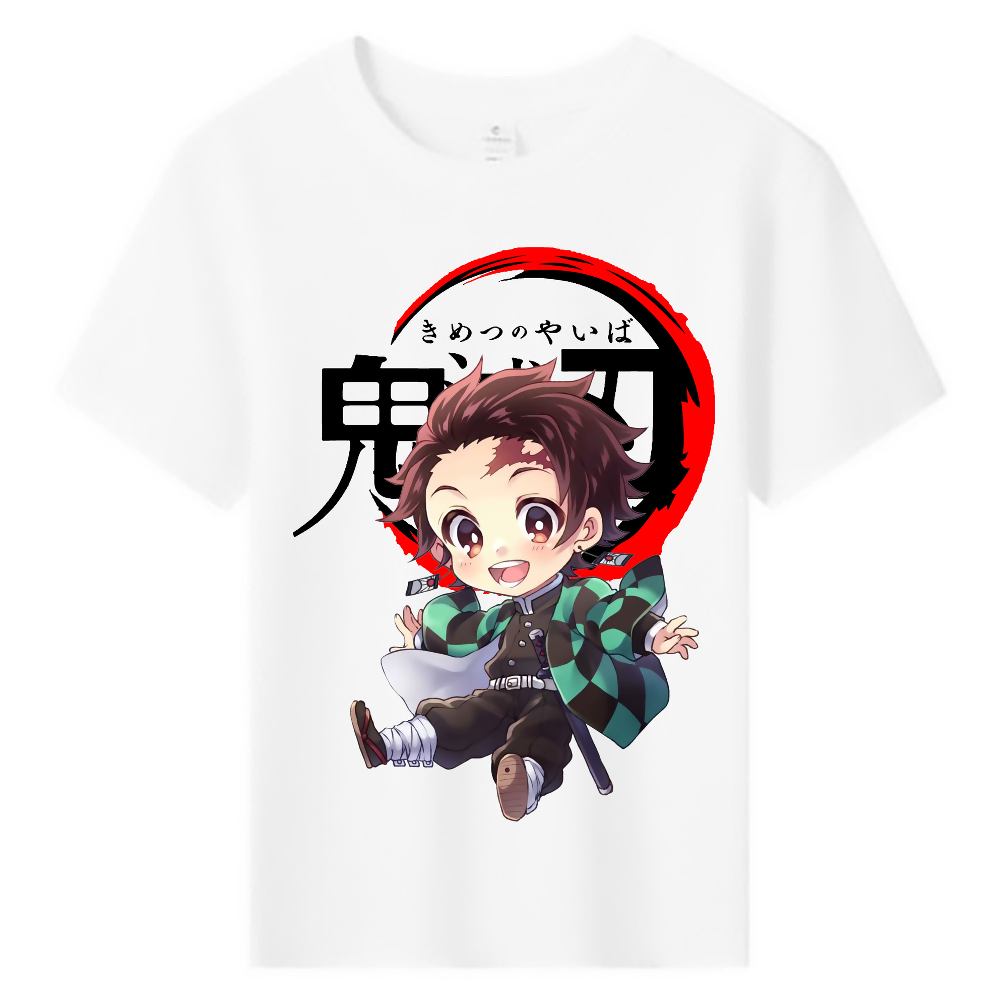 （画像用） 鬼滅の刃 竈門 炭治郎／かまど たんじろう Kamado Tanjirou 綿100％キッズTシャツ（フロントプリント）