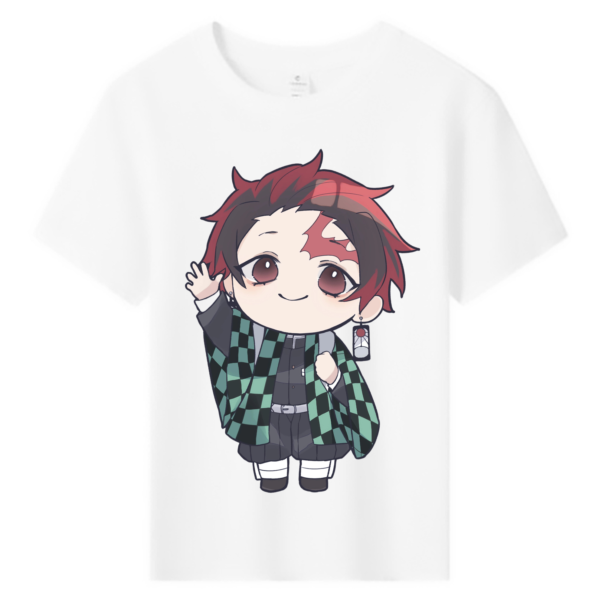 （画像用） 鬼滅の刃 竈門 炭治郎／かまど たんじろう Kamado Tanjirou 綿100％キッズTシャツ（フロントプリント）