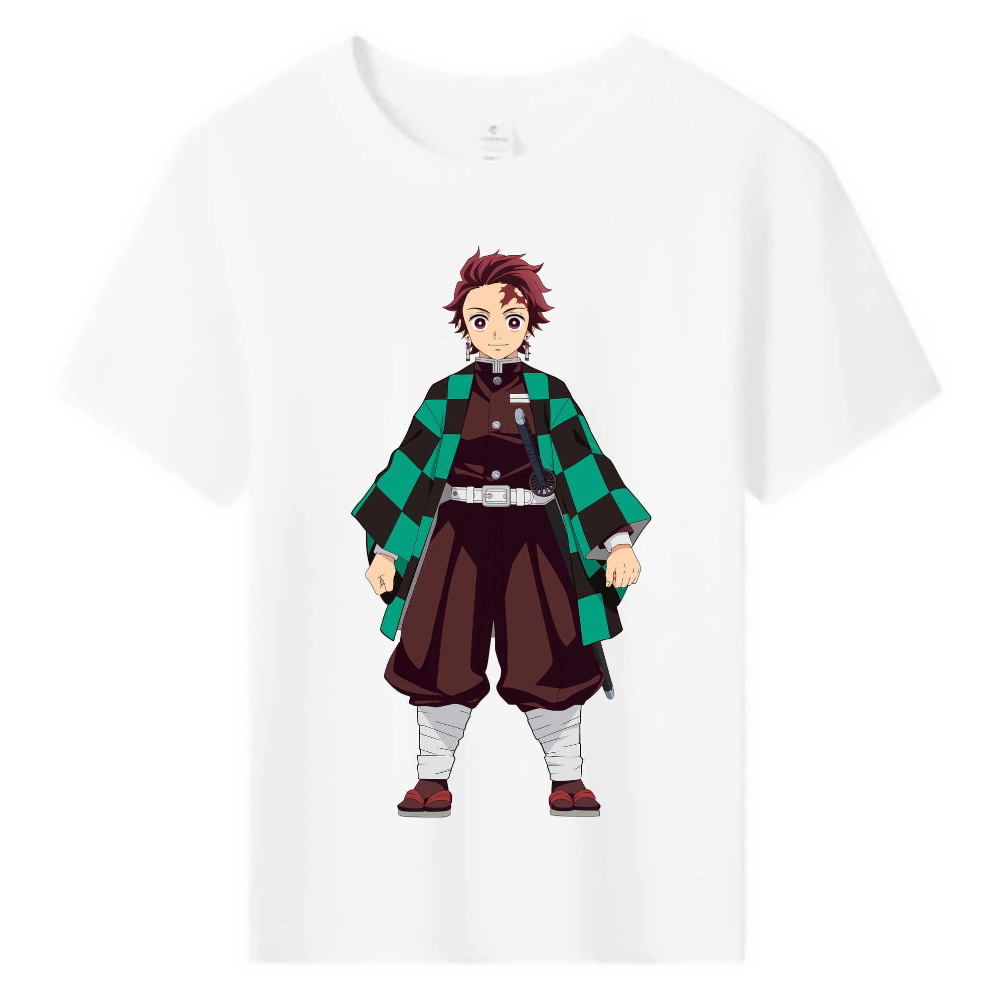（画像用） 鬼滅の刃 竈門 炭治郎／かまど たんじろう Kamado Tanjirou 綿100％キッズTシャツ（フロントプリント）