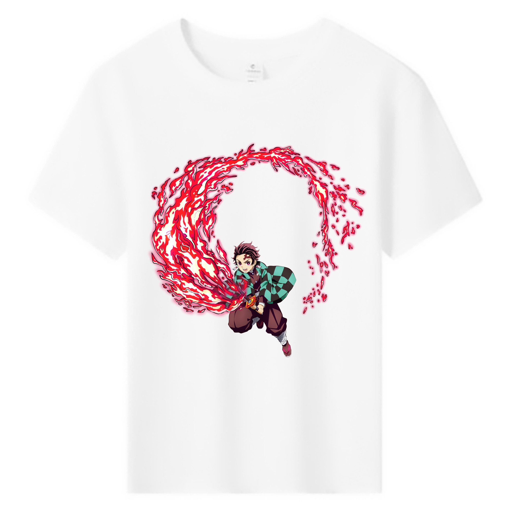 （画像用） 鬼滅の刃 竈門 炭治郎／かまど たんじろう Kamado Tanjirou 綿100％キッズTシャツ（フロントプリント）
