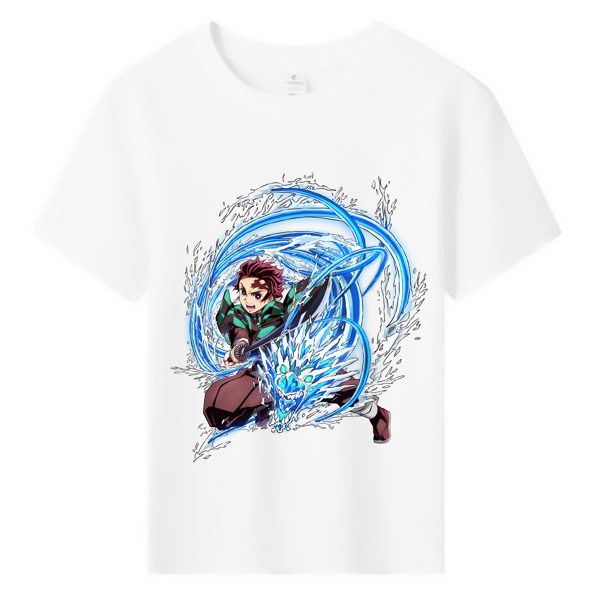 （画像用） 鬼滅の刃 竈門 炭治郎／かまど たんじろう Kamado Tanjirou 綿100％キッズTシャツ（フロントプリント）