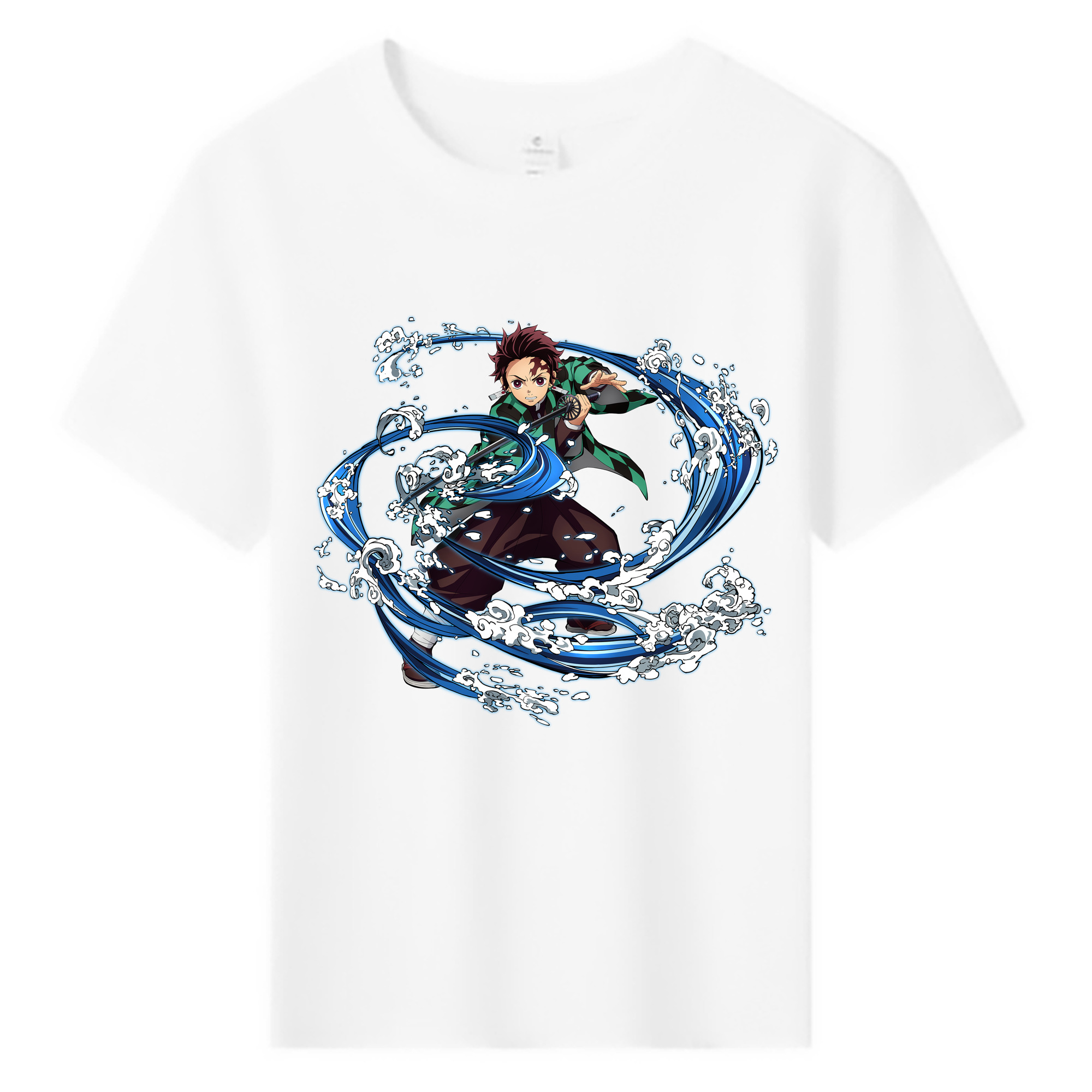 （画像用） 鬼滅の刃 竈門 炭治郎／かまど たんじろう Kamado Tanjirou 綿100％キッズTシャツ（フロントプリント）