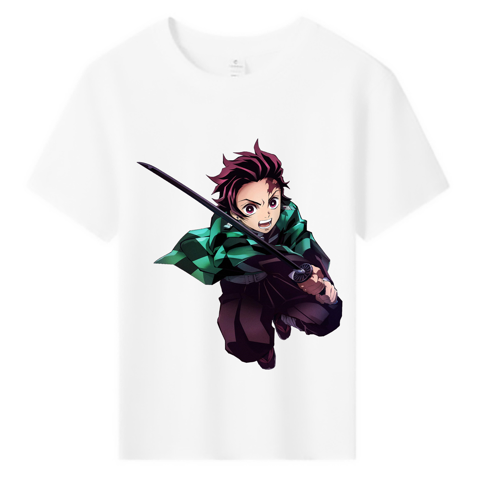 （画像用） 鬼滅の刃 竈門 炭治郎／かまど たんじろう Kamado Tanjirou 綿100％キッズTシャツ（フロントプリント）