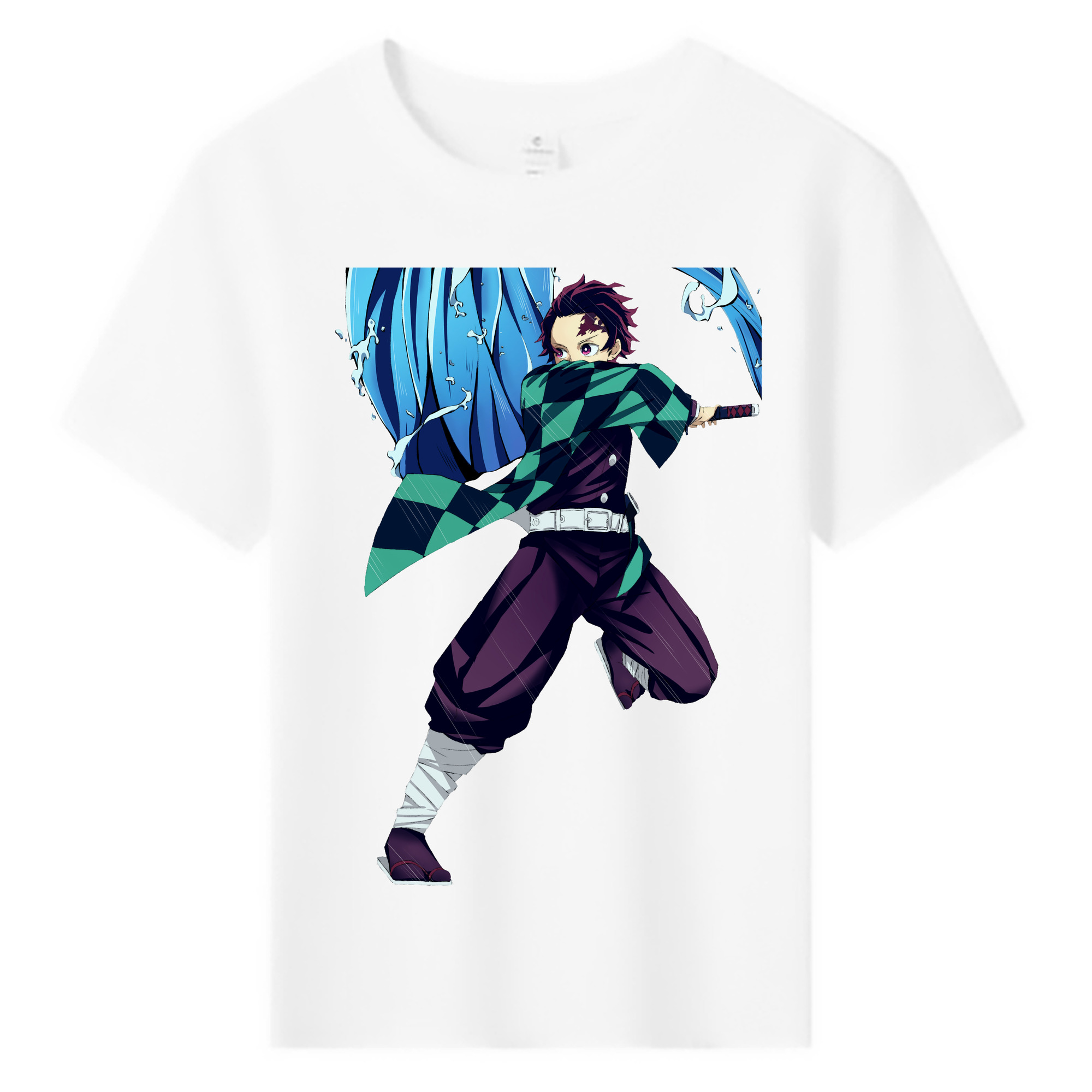 （画像用） 鬼滅の刃 竈門 炭治郎／かまど たんじろう Kamado Tanjirou 綿100％キッズTシャツ（フロントプリント）