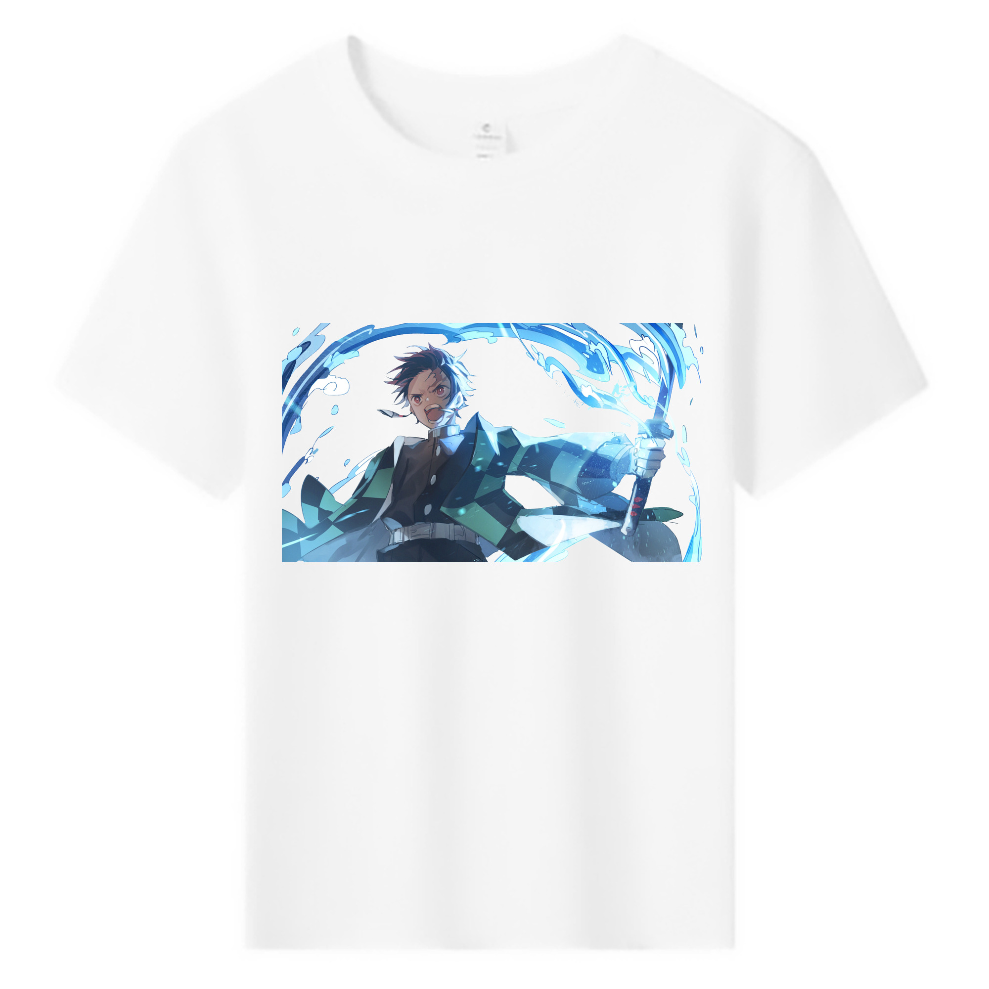 （画像用） 鬼滅の刃 竈門 炭治郎／かまど たんじろう Kamado Tanjirou 綿100％キッズTシャツ（フロントプリント）