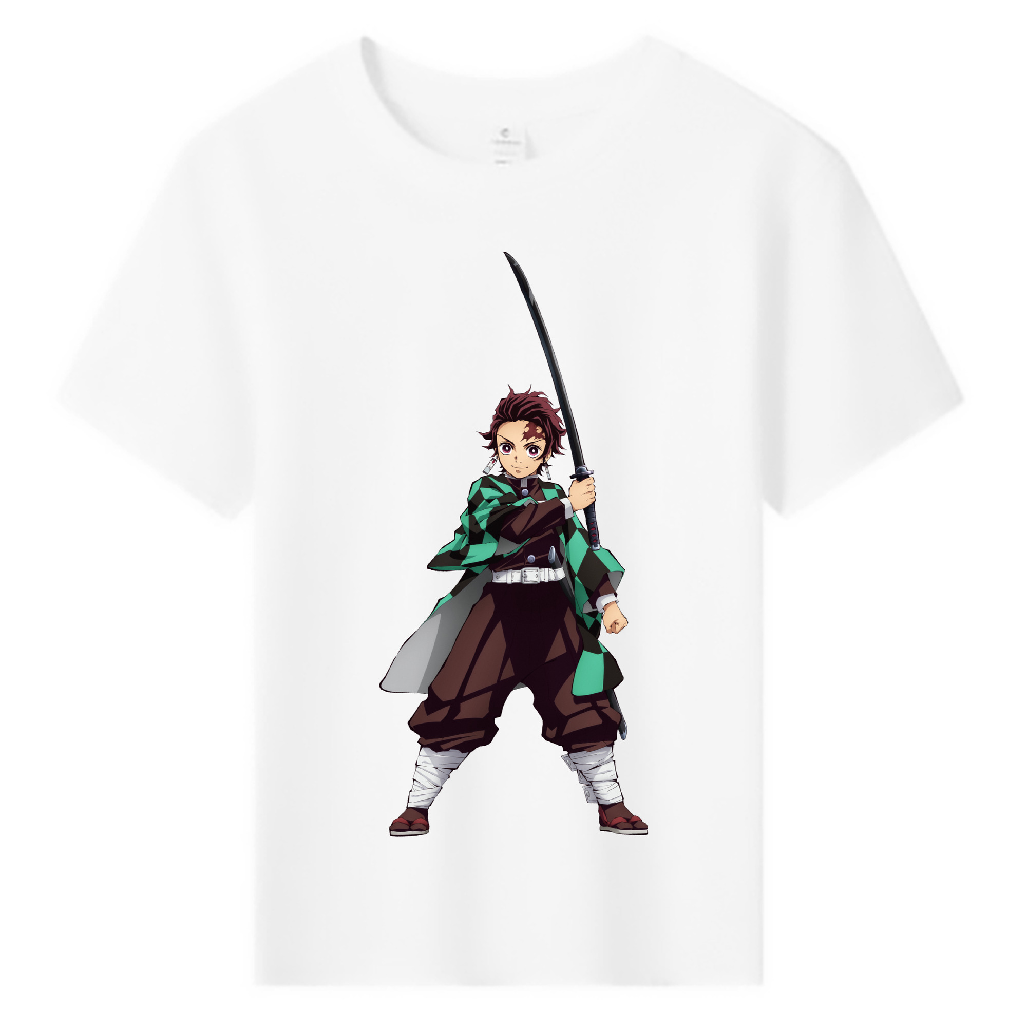 （画像用） 鬼滅の刃 竈門 炭治郎／かまど たんじろう Kamado Tanjirou 綿100％キッズTシャツ（フロントプリント）