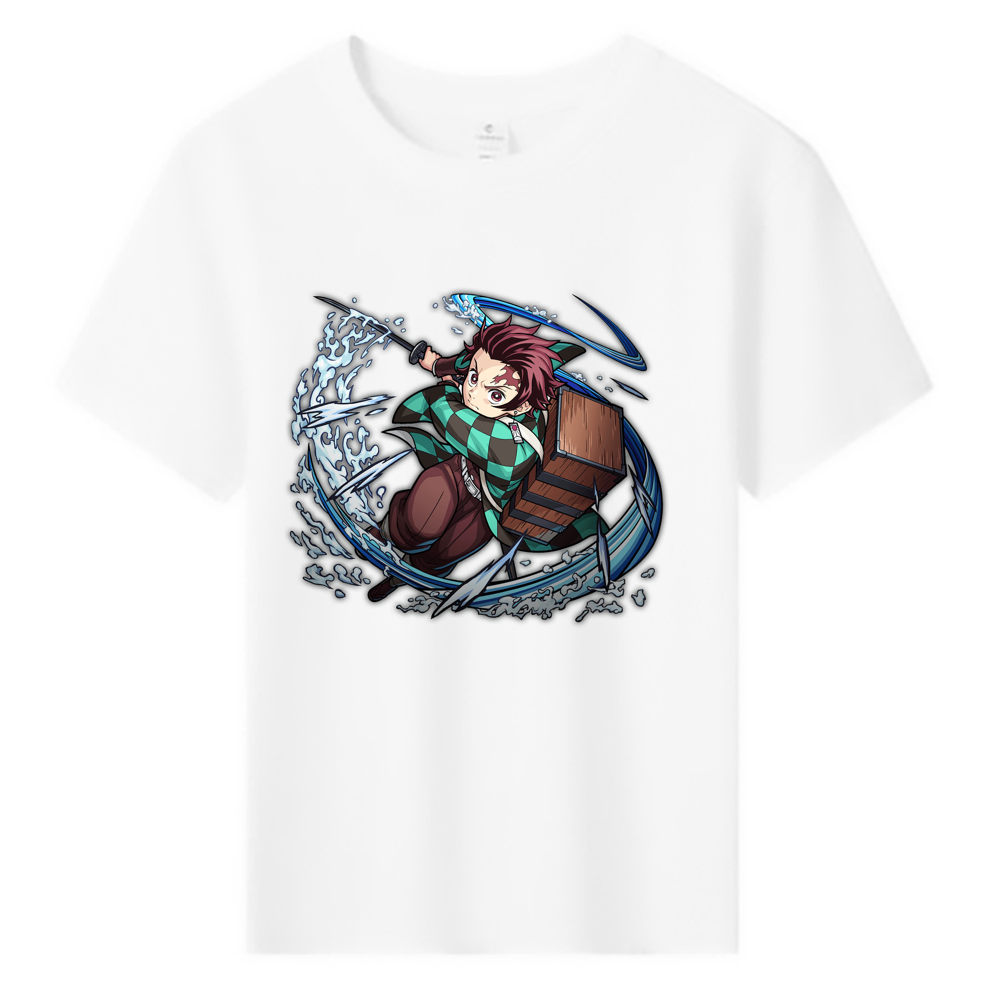 （画像用） 鬼滅の刃 竈門 炭治郎／かまど たんじろう Kamado Tanjirou 綿100％キッズTシャツ（フロントプリント）