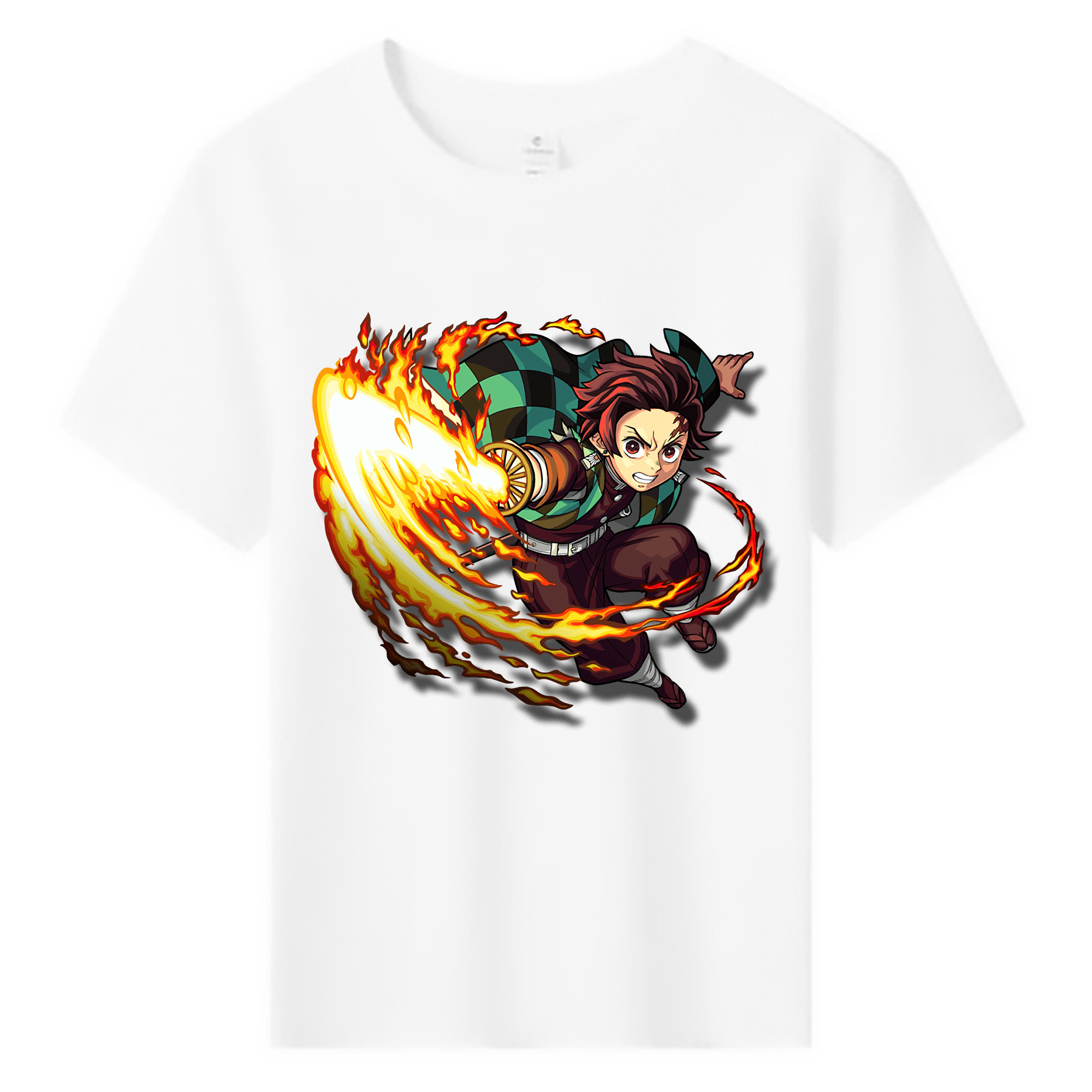 （画像用） 鬼滅の刃 竈門 炭治郎／かまど たんじろう Kamado Tanjirou 綿100％キッズTシャツ（フロントプリント）