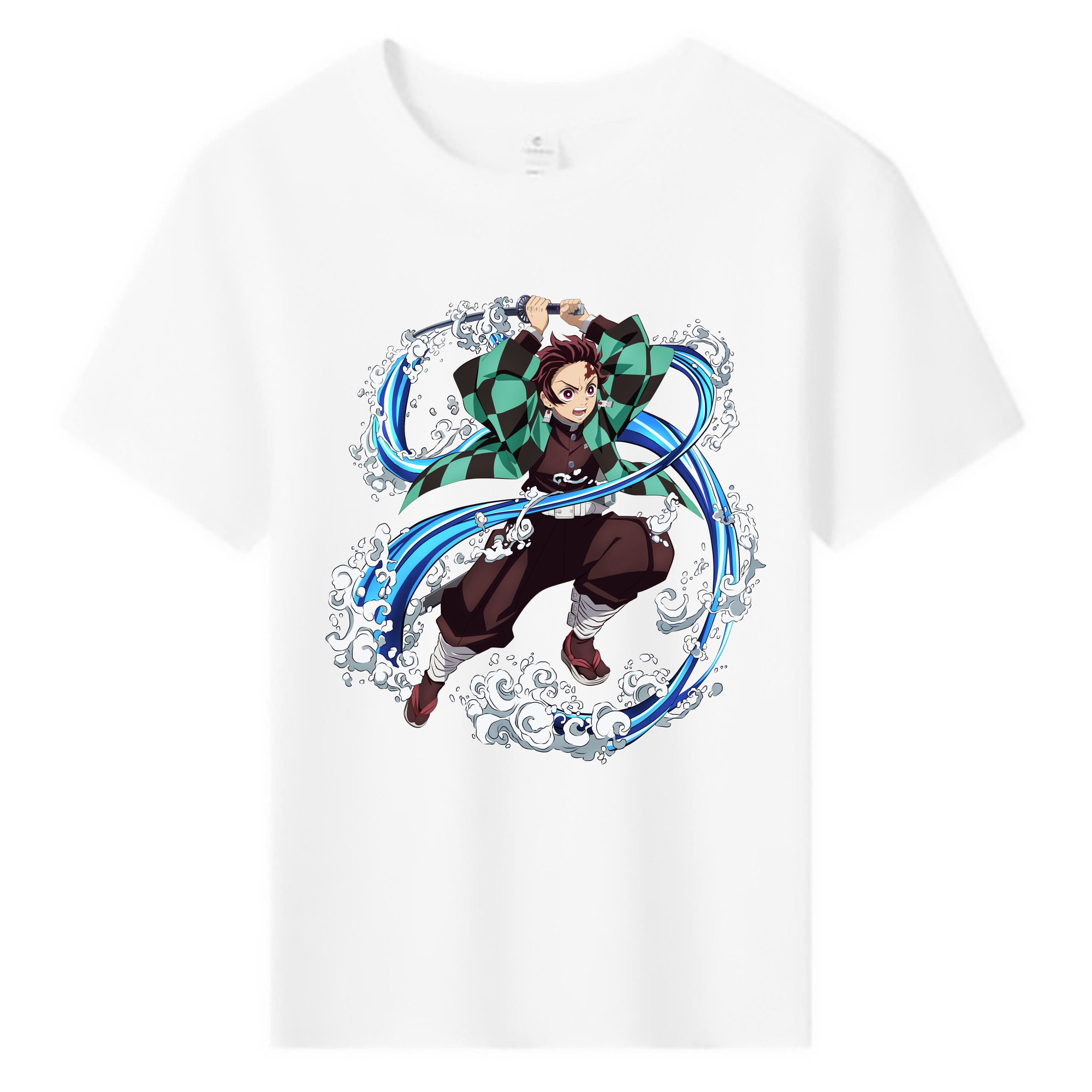 （画像用） 鬼滅の刃 竈門 炭治郎／かまど たんじろう Kamado Tanjirou 綿100％キッズTシャツ（フロントプリント）