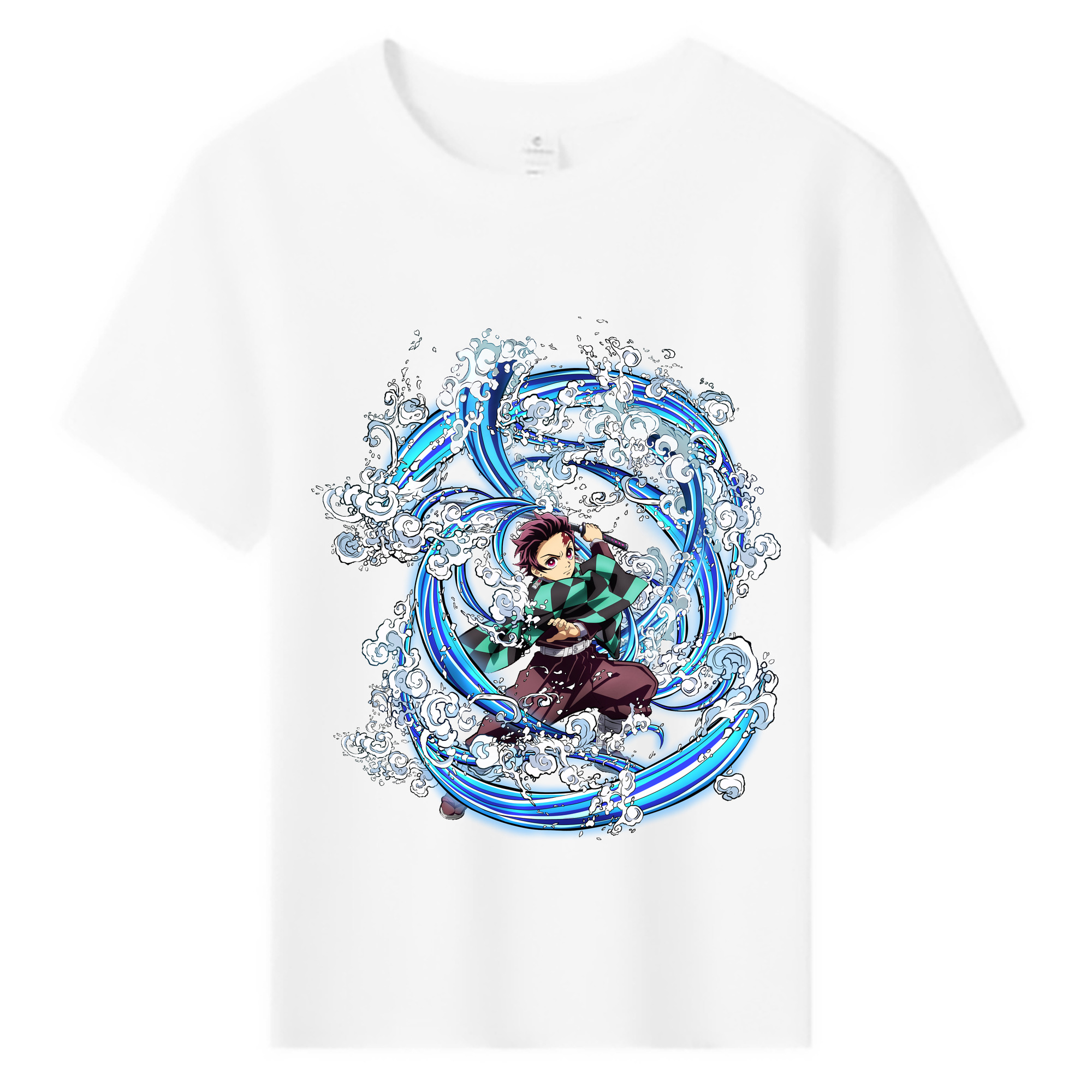 （画像用） 鬼滅の刃 竈門 炭治郎／かまど たんじろう Kamado Tanjirou 綿100％キッズTシャツ（フロントプリント）