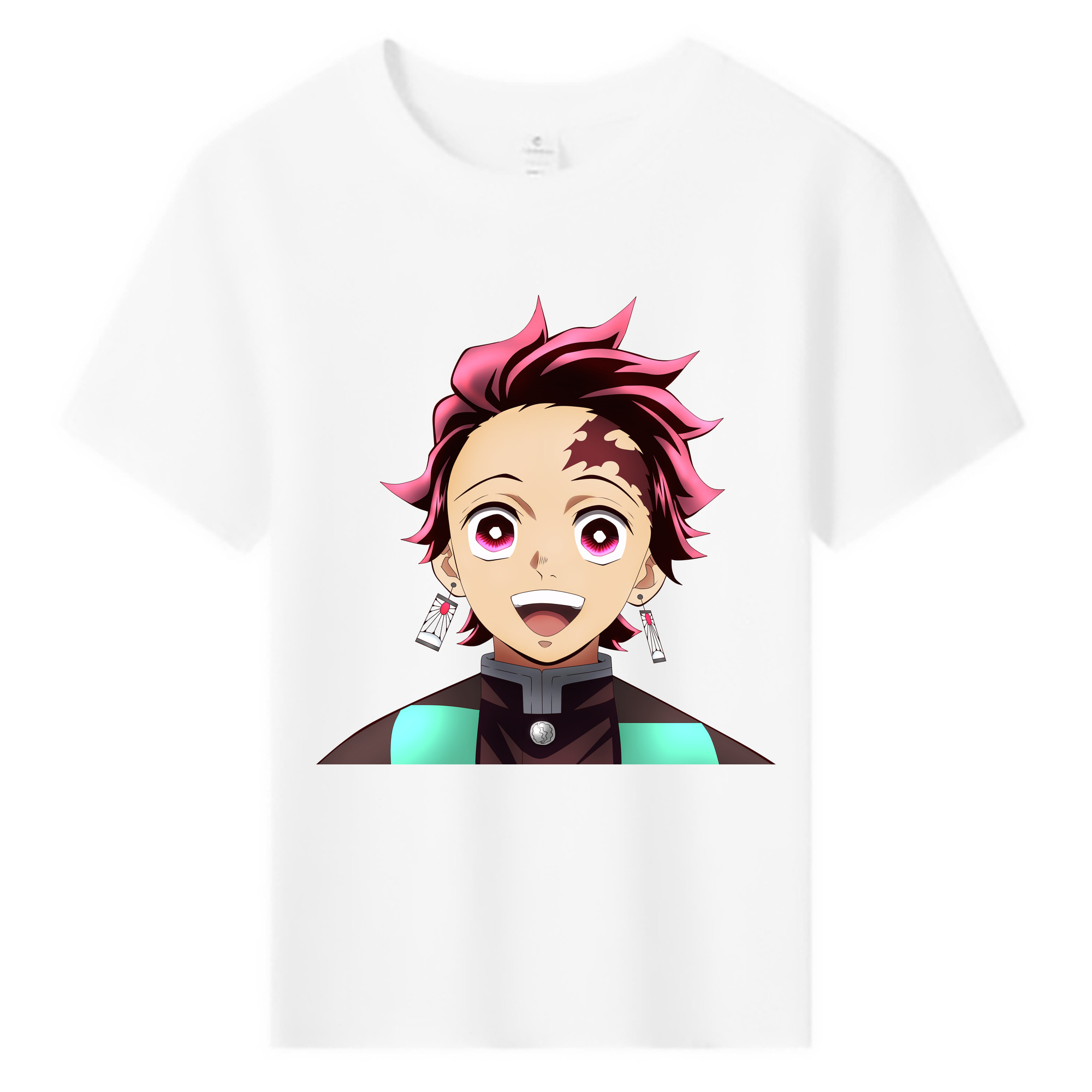 （画像用） 鬼滅の刃 竈門 炭治郎／かまど たんじろう Kamado Tanjirou 綿100％キッズTシャツ（フロントプリント）