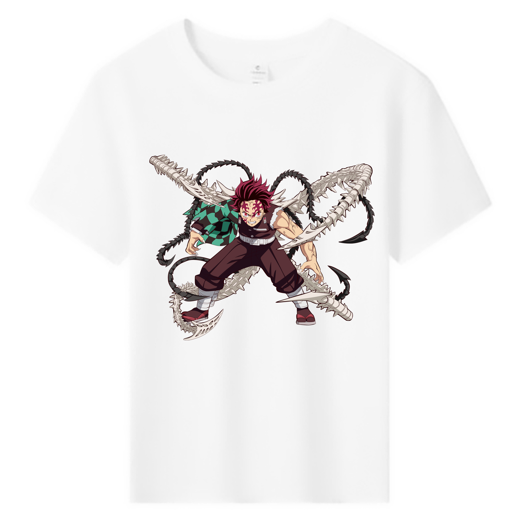 （画像用） 鬼滅の刃 竈門 炭治郎／かまど たんじろう Kamado Tanjirou 綿100％キッズTシャツ（フロントプリント）