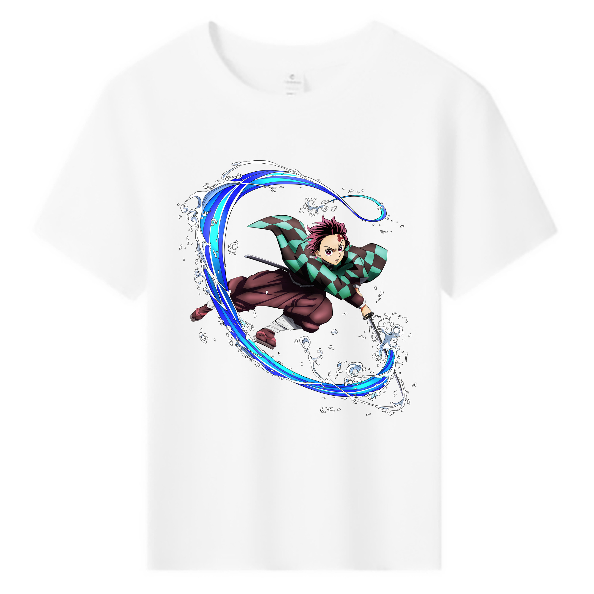 （画像用） 鬼滅の刃 竈門 炭治郎／かまど たんじろう Kamado Tanjirou 綿100％キッズTシャツ（フロントプリント）