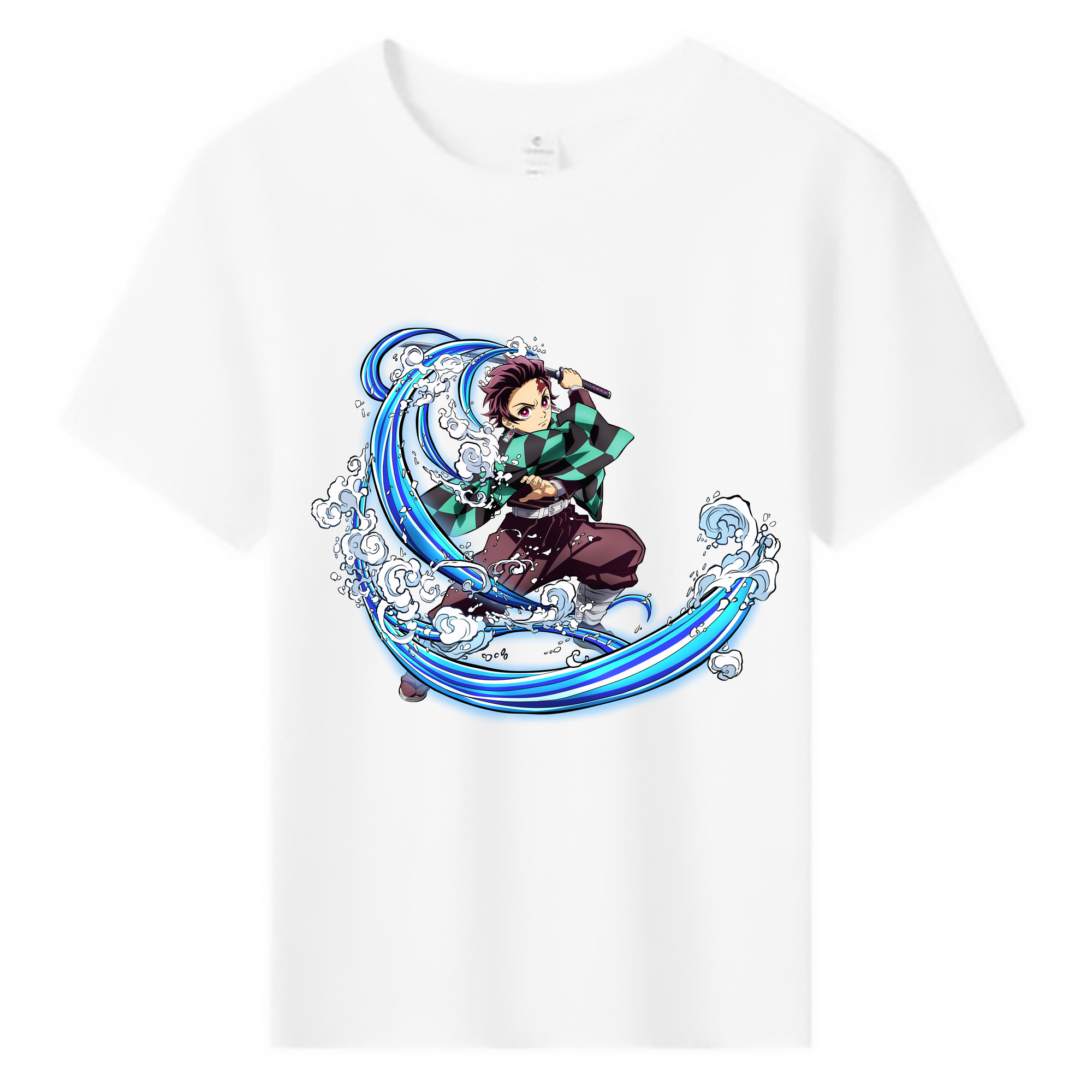 （画像用） 鬼滅の刃 竈門 炭治郎／かまど たんじろう Kamado Tanjirou 綿100％キッズTシャツ（フロントプリント）