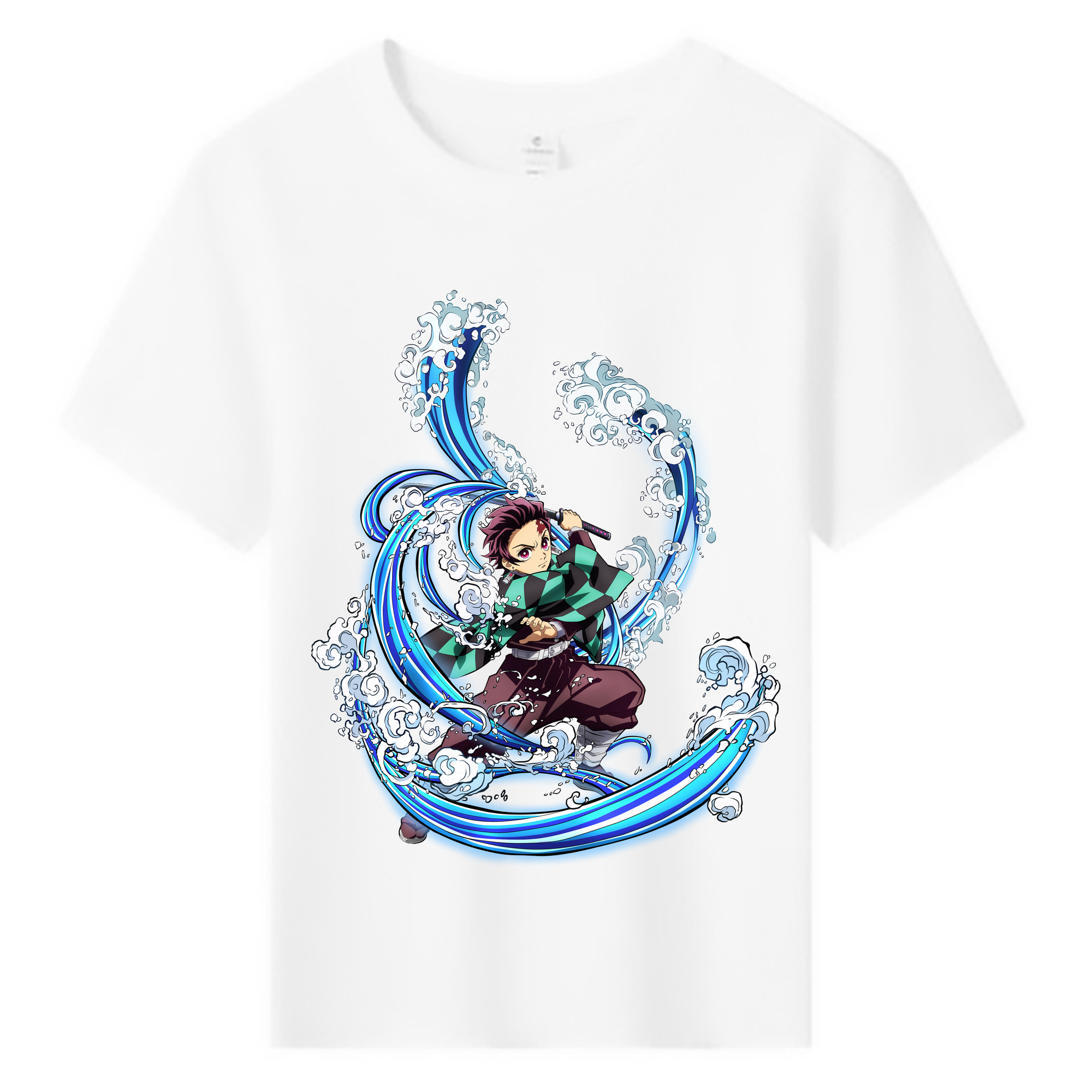 （画像用） 鬼滅の刃 竈門 炭治郎／かまど たんじろう Kamado Tanjirou 綿100％キッズTシャツ（フロントプリント）