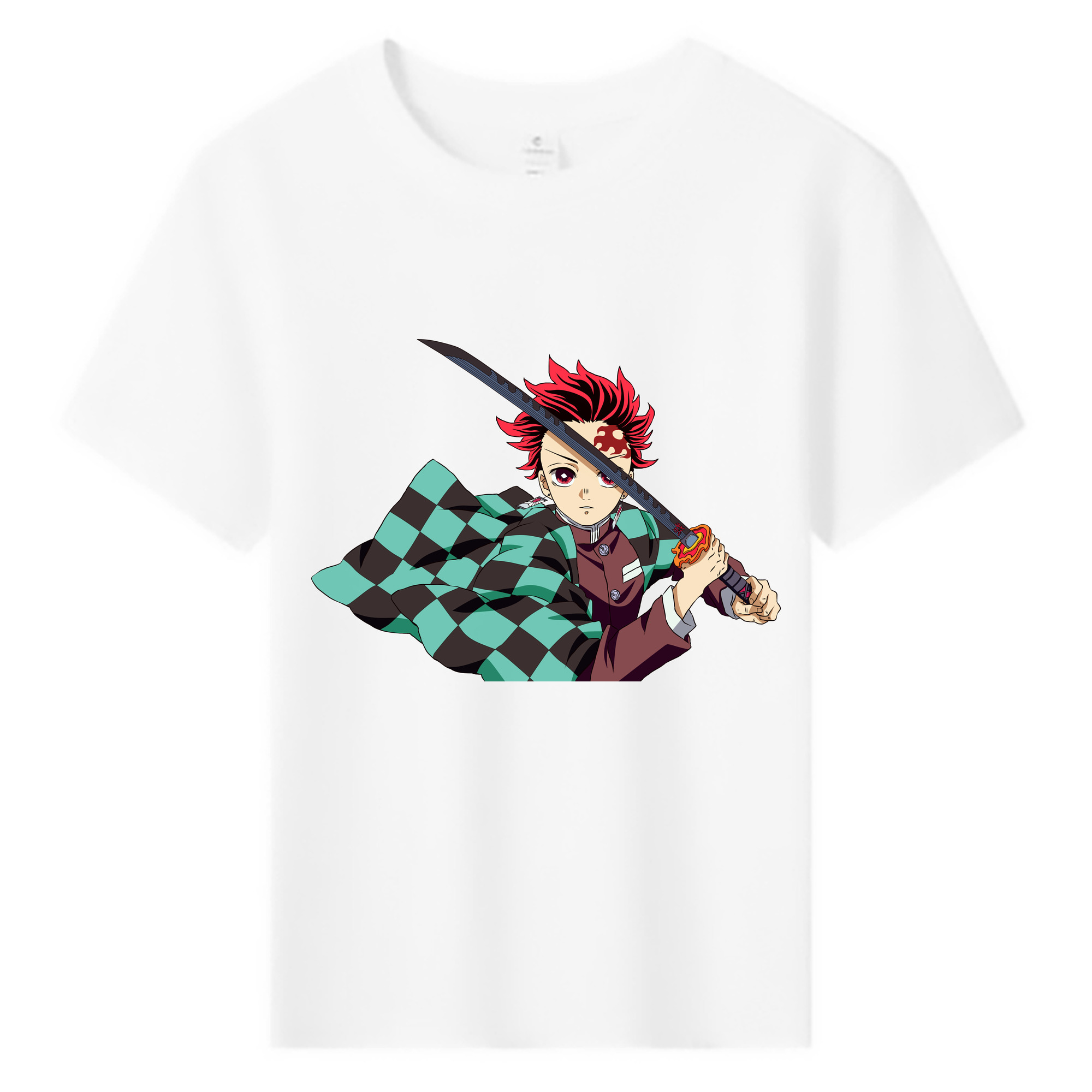 （画像用） 鬼滅の刃 竈門 炭治郎／かまど たんじろう Kamado Tanjirou 綿100％キッズTシャツ（フロントプリント）