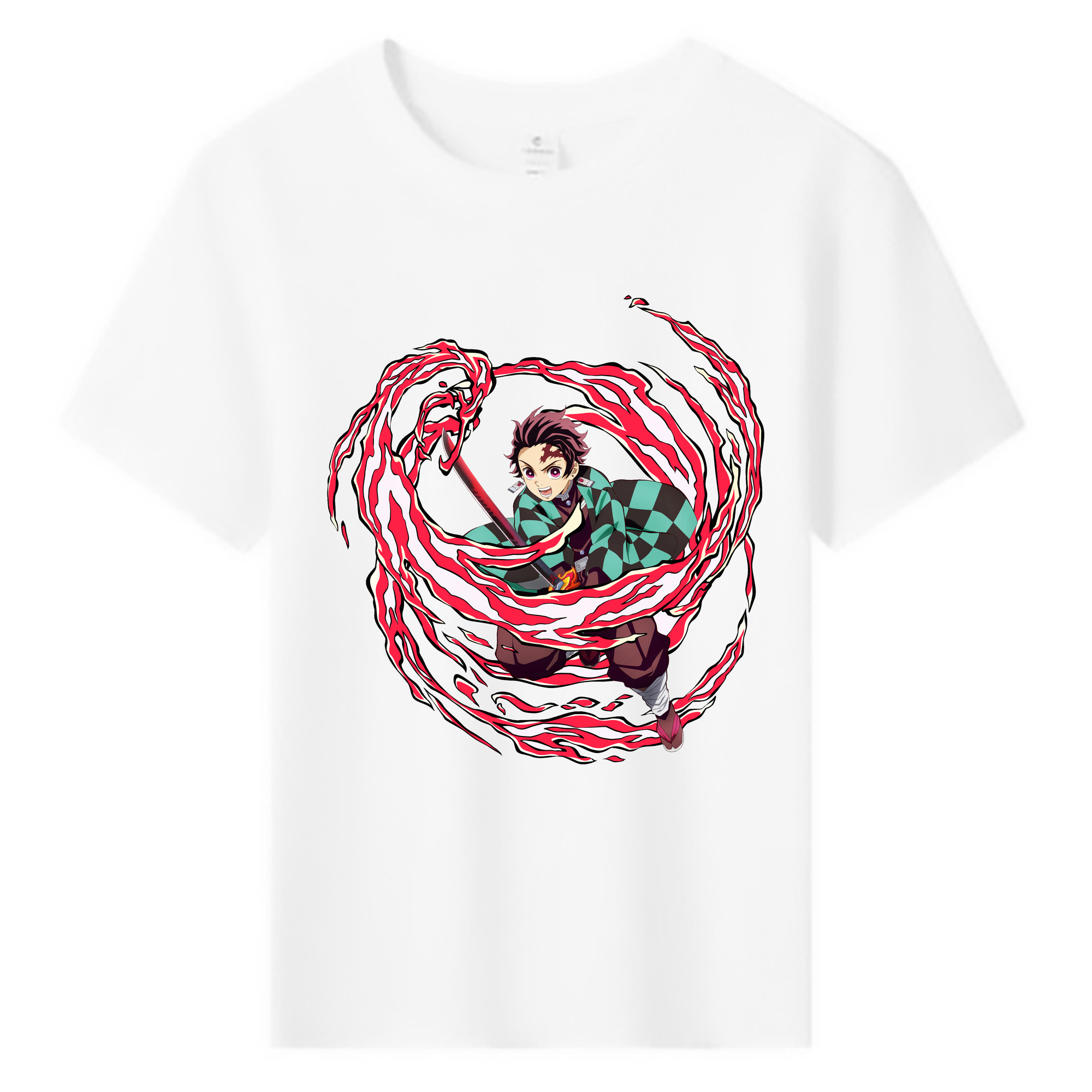 （画像用） 鬼滅の刃 竈門 炭治郎／かまど たんじろう Kamado Tanjirou 綿100％キッズTシャツ（フロントプリント）