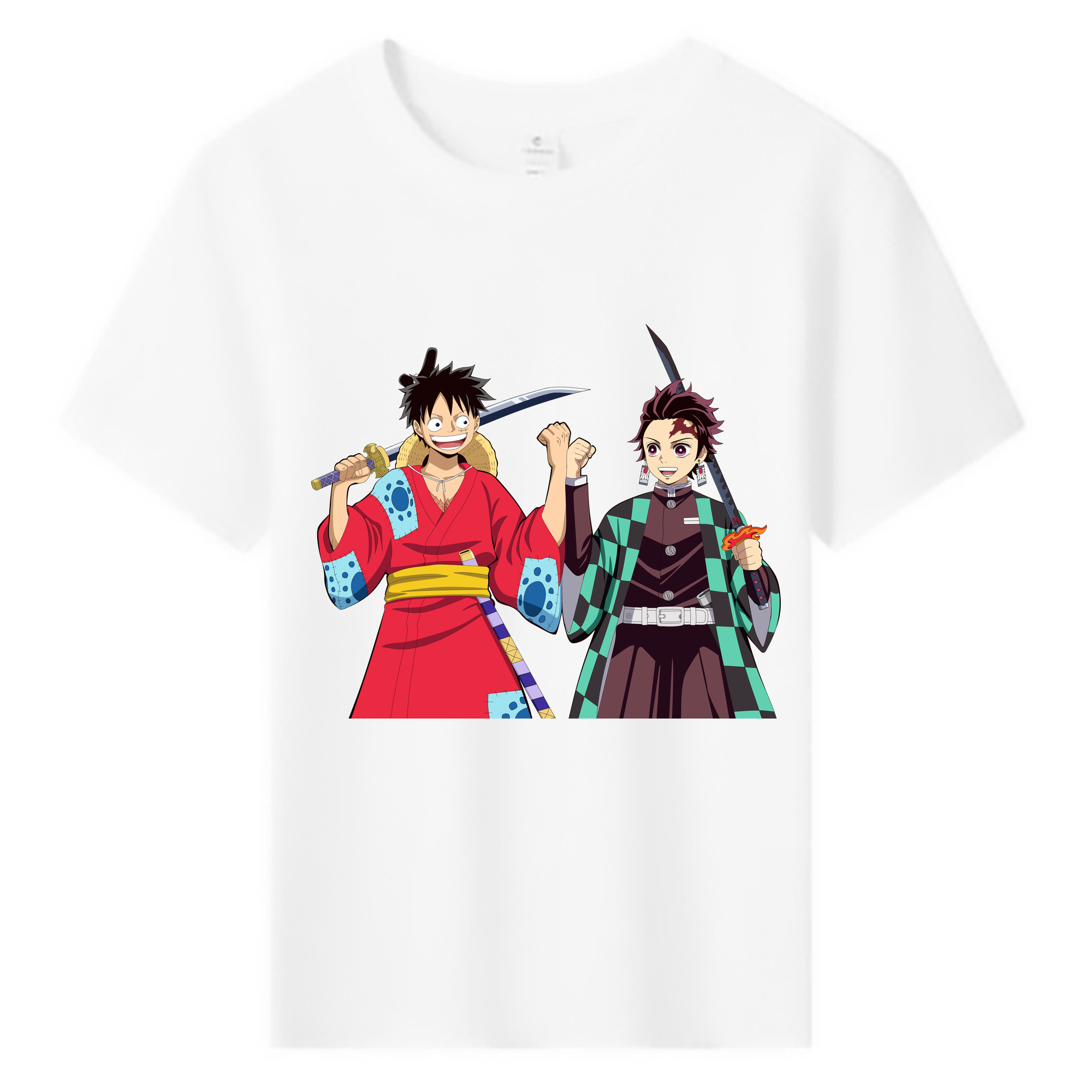 （画像用） 鬼滅の刃 竈門 炭治郎／かまど たんじろう Kamado Tanjirou 綿100％キッズTシャツ（フロントプリント）