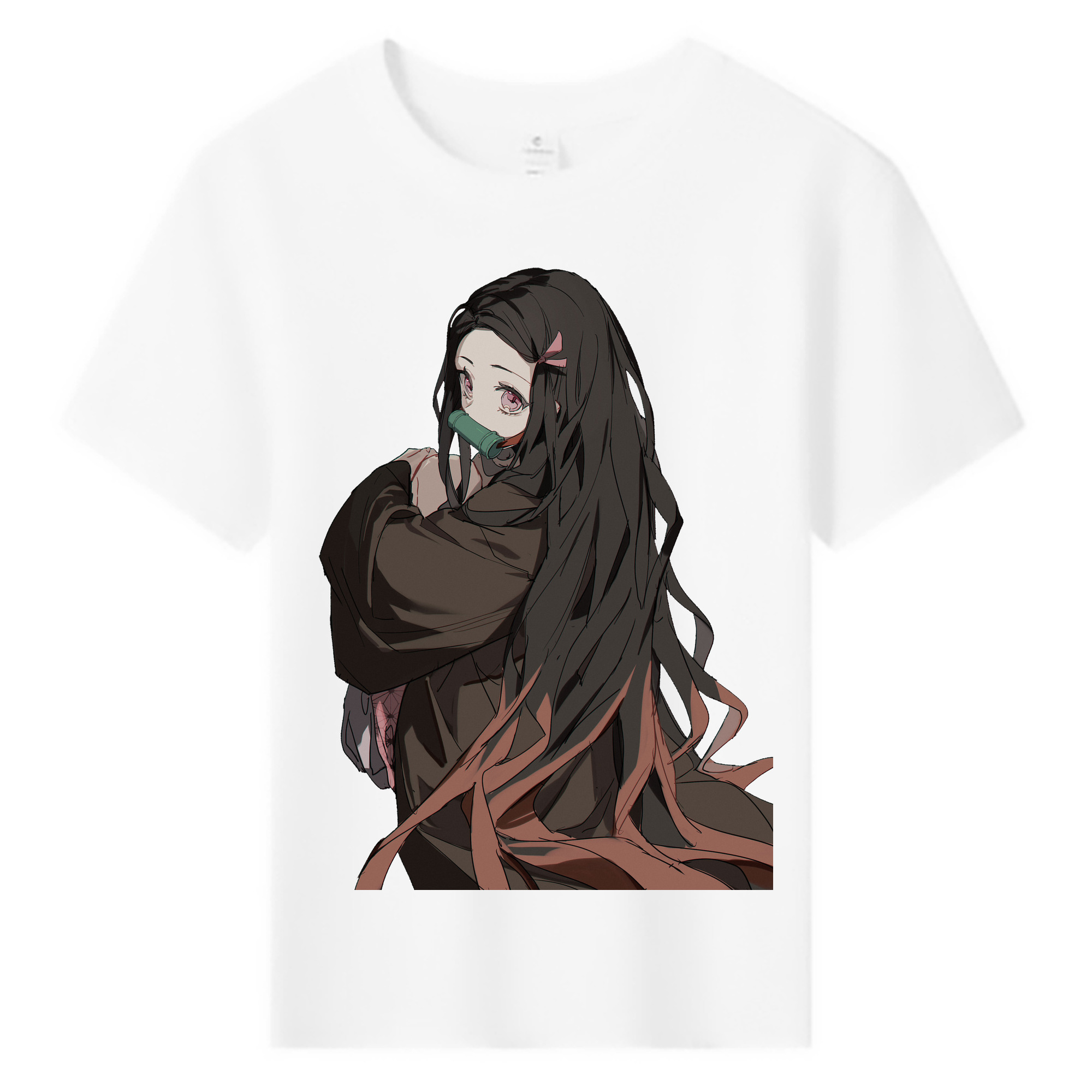 （画像用） 鬼滅の刃（きめつのやいば）竈門 禰󠄀豆子／かまど ねずこ Kamado Nezuko 綿100％キッズTシャツ（フロントプリント）