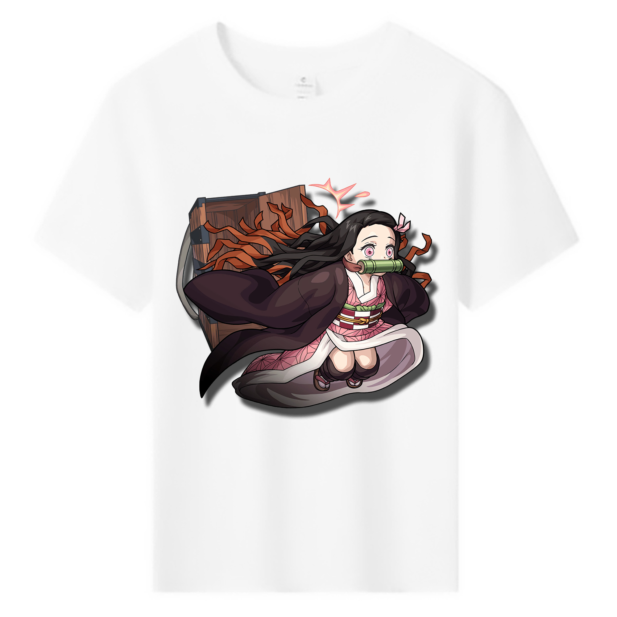 （画像用） 鬼滅の刃（きめつのやいば）竈門 禰󠄀豆子／かまど ねずこ Kamado Nezuko 綿100％キッズTシャツ（フロントプリント）