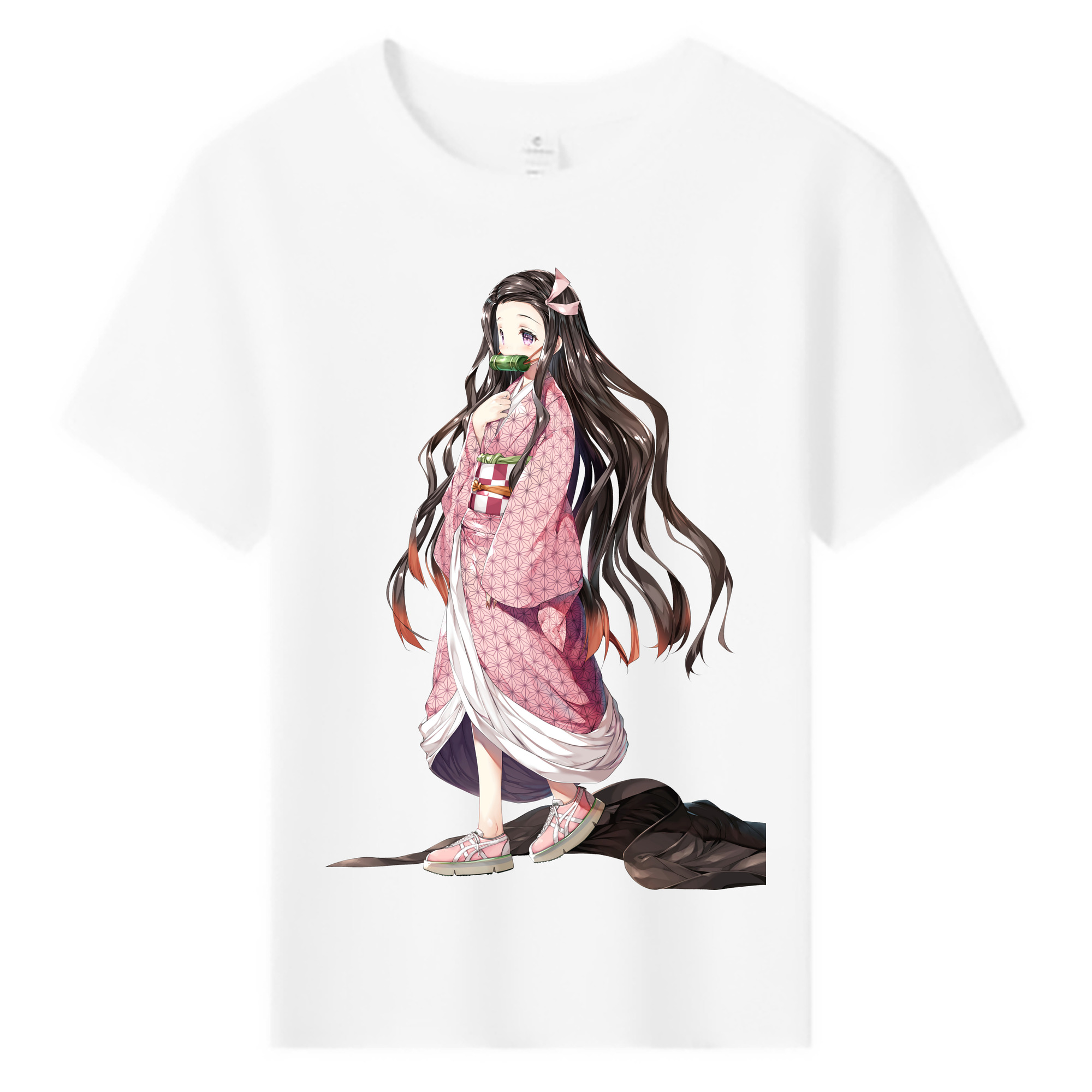 （画像用） 鬼滅の刃（きめつのやいば）竈門 禰󠄀豆子／かまど ねずこ Kamado Nezuko 綿100％キッズTシャツ（フロントプリント）