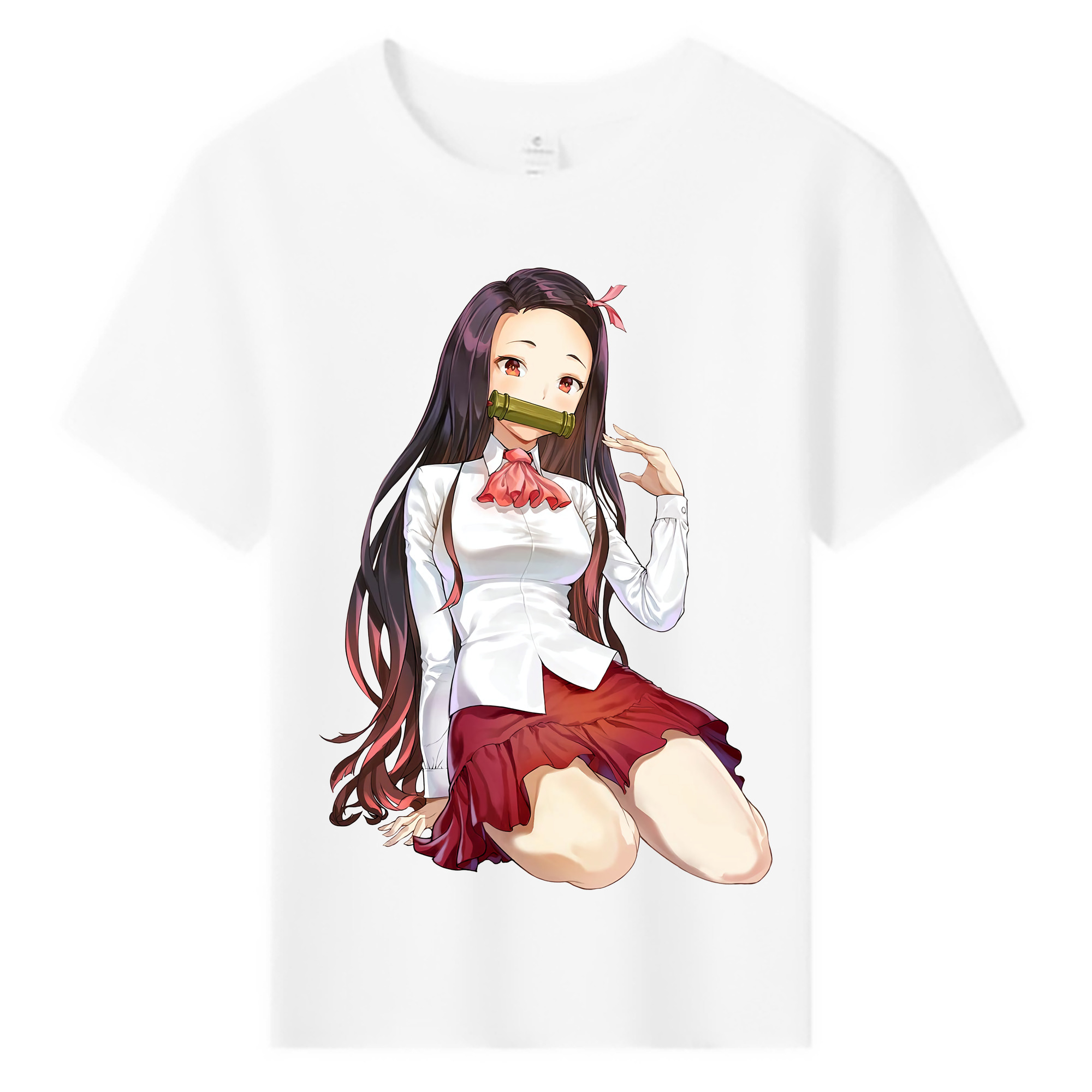 （画像用） 鬼滅の刃（きめつのやいば）竈門 禰󠄀豆子／かまど ねずこ Kamado Nezuko 綿100％キッズTシャツ（フロントプリント）