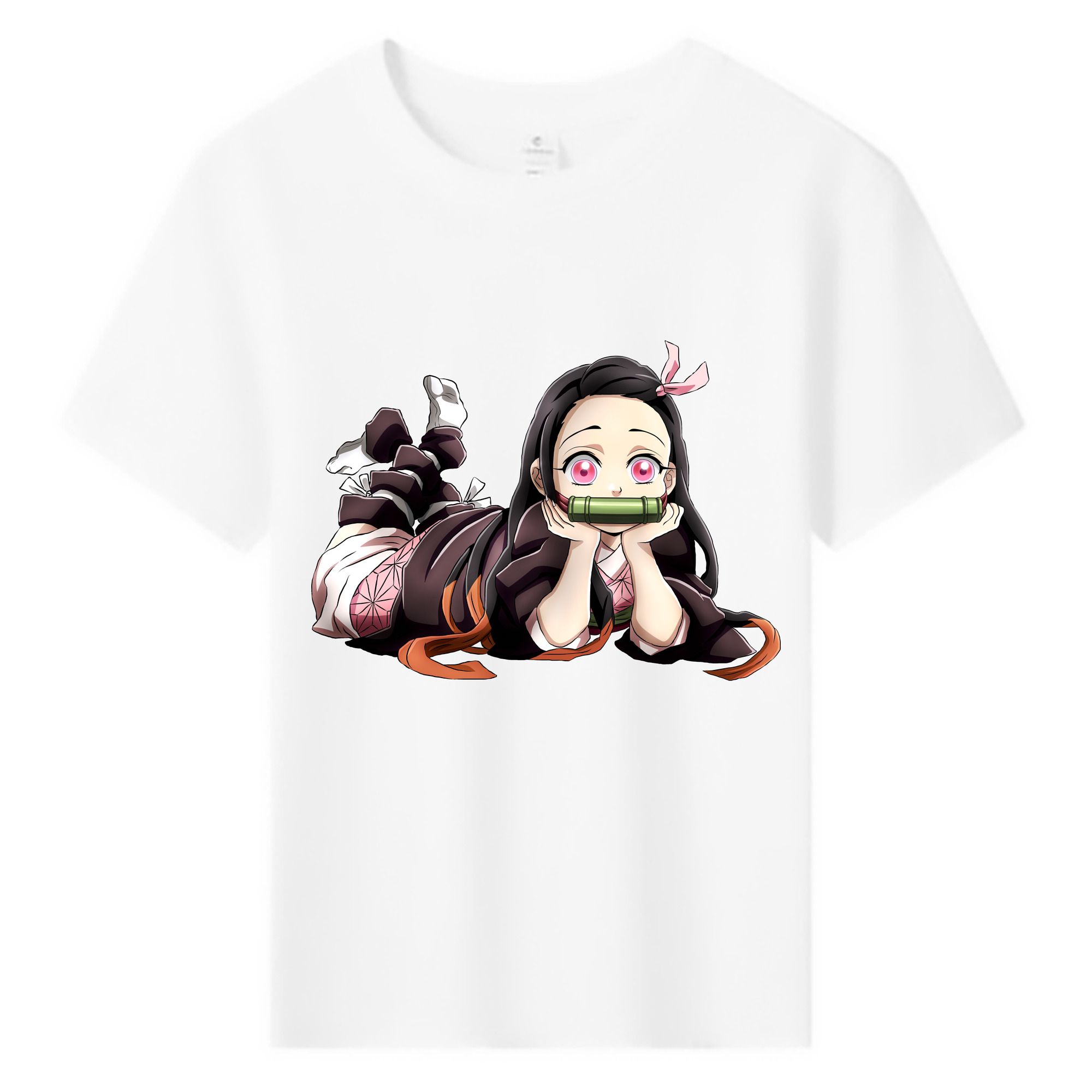 （画像用） 鬼滅の刃（きめつのやいば）竈門 禰󠄀豆子／かまど ねずこ Kamado Nezuko 綿100％キッズTシャツ（フロントプリント）