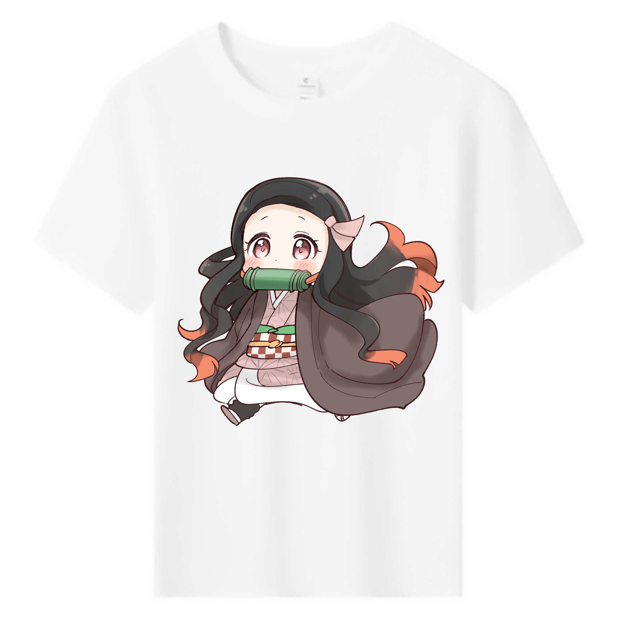 （画像用） 鬼滅の刃（きめつのやいば）竈門 禰󠄀豆子／かまど ねずこ Kamado Nezuko 綿100％キッズTシャツ（フロントプリント）