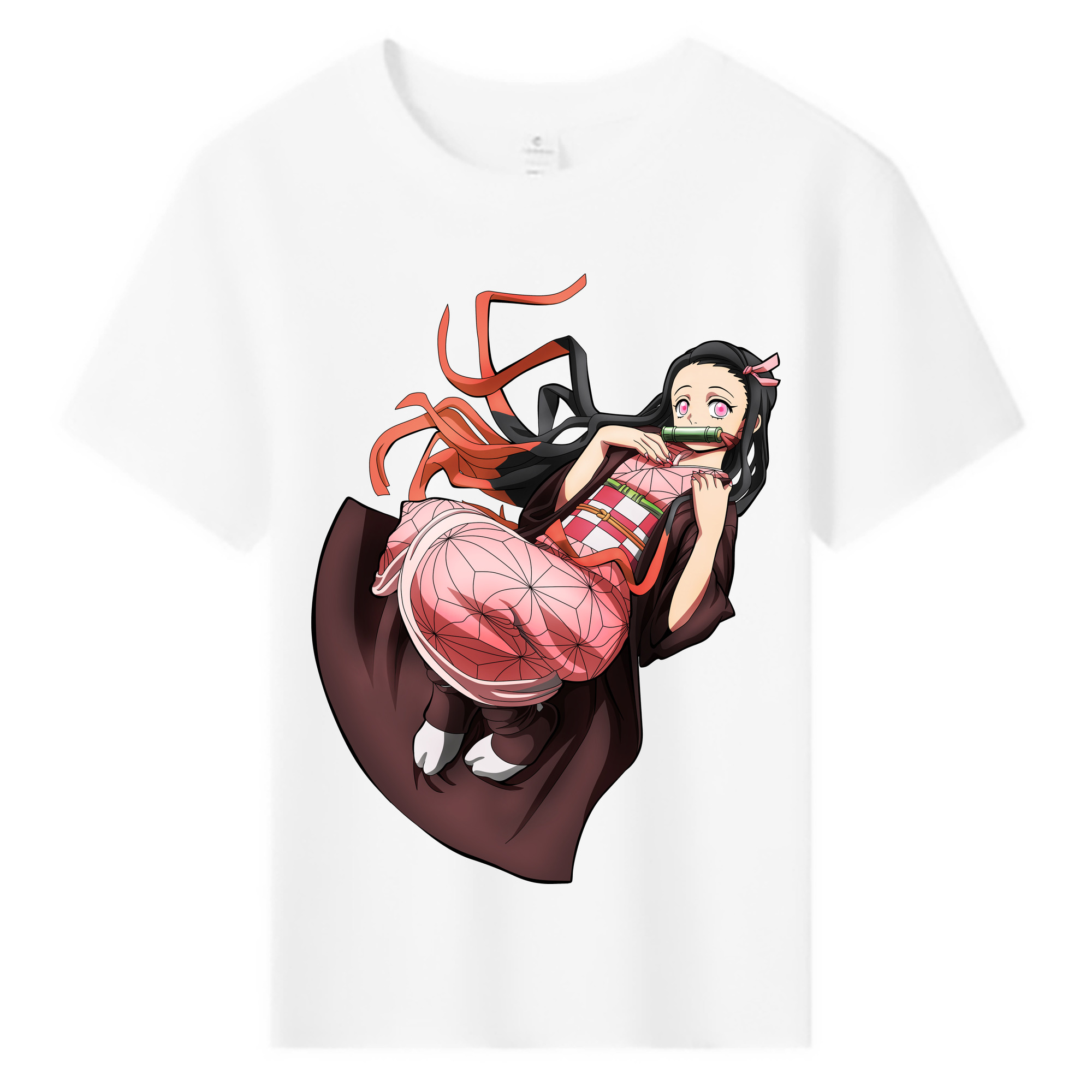 （画像用） 鬼滅の刃（きめつのやいば）竈門 禰󠄀豆子／かまど ねずこ Kamado Nezuko 綿100％キッズTシャツ（フロントプリント）