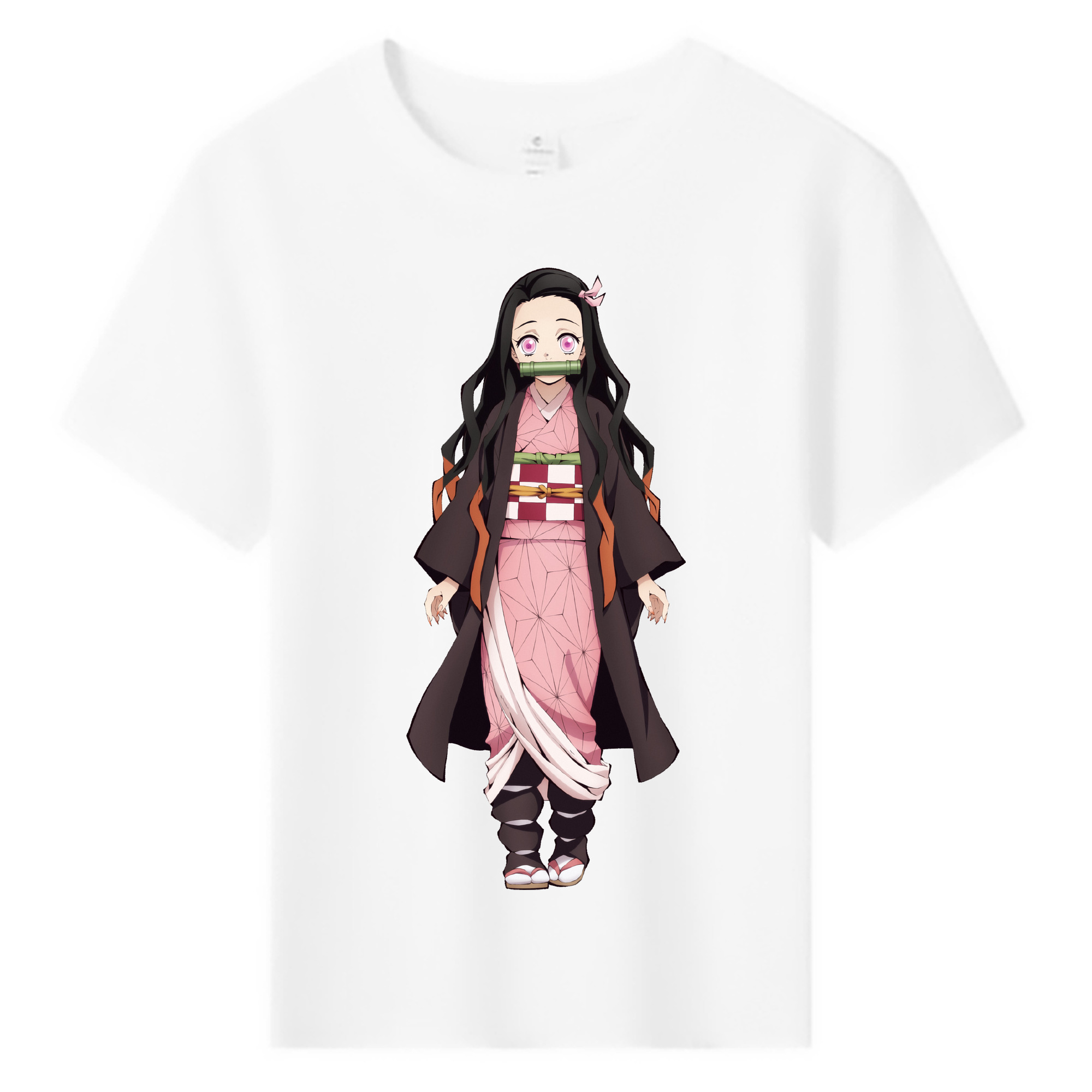 （画像用） 鬼滅の刃（きめつのやいば）竈門 禰󠄀豆子／かまど ねずこ Kamado Nezuko 綿100％キッズTシャツ（フロントプリント）