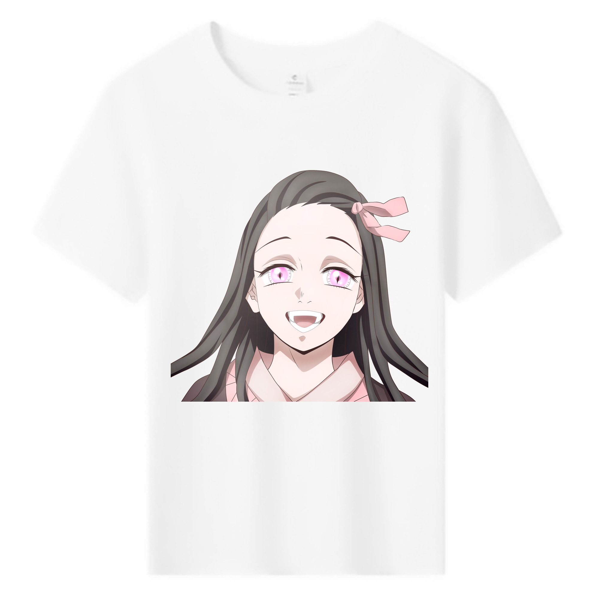 （画像用） 鬼滅の刃（きめつのやいば）竈門 禰󠄀豆子／かまど ねずこ Kamado Nezuko 綿100％キッズTシャツ（フロントプリント）