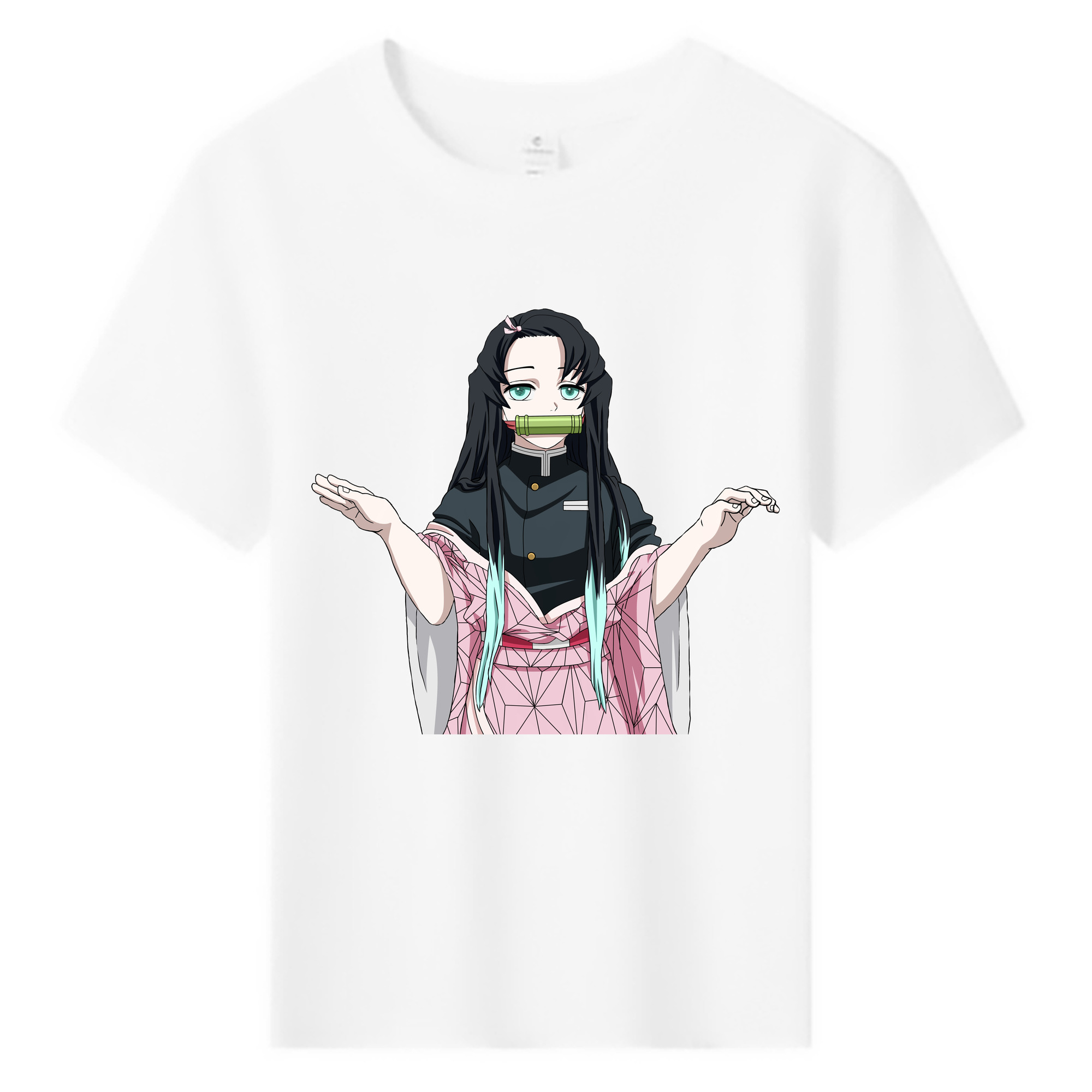 （画像用） 鬼滅の刃（きめつのやいば）竈門 禰󠄀豆子／かまど ねずこ Kamado Nezuko 綿100％キッズTシャツ（フロントプリント）